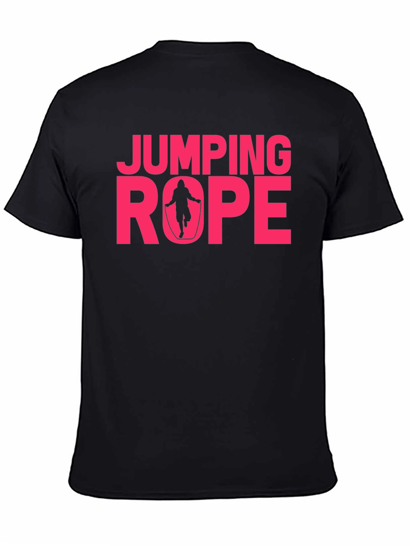 Black Jumping Rope Graphic T-Shirt - Fitness Apparel view 4