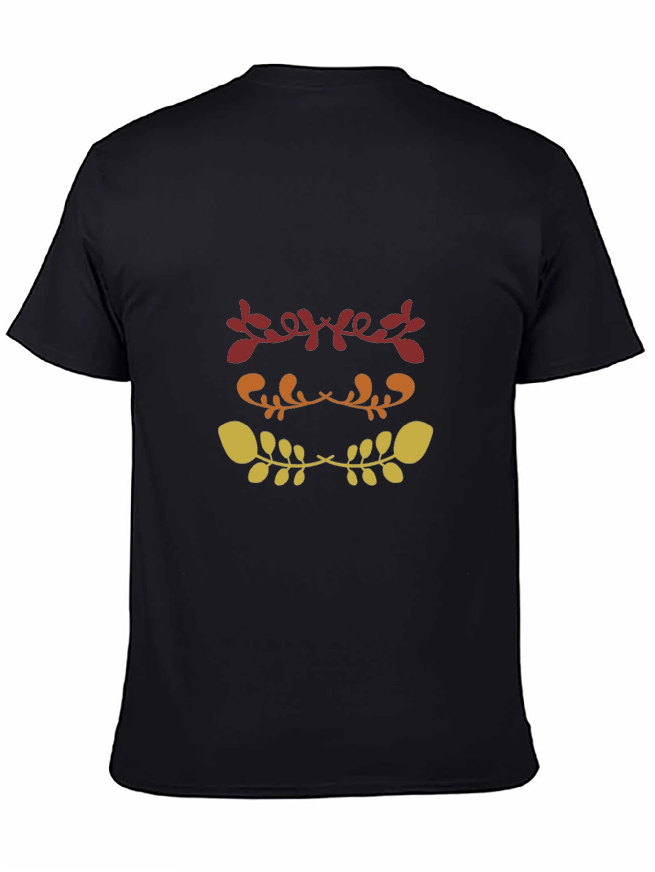 Black Stylish Black T-Shirt with Floral Design view 4