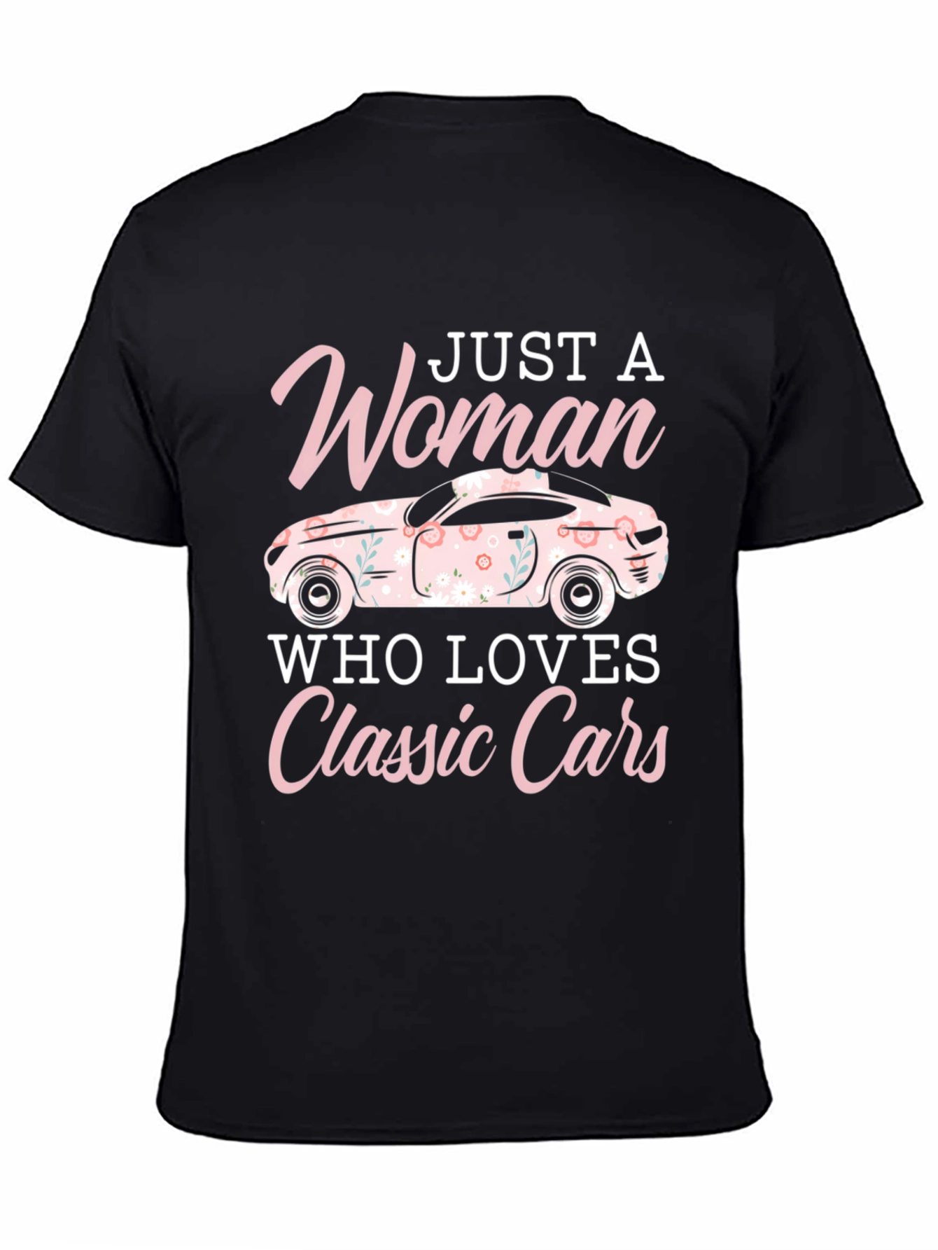 Black Woman Who Loves Classic Cars T-Shirt view 4