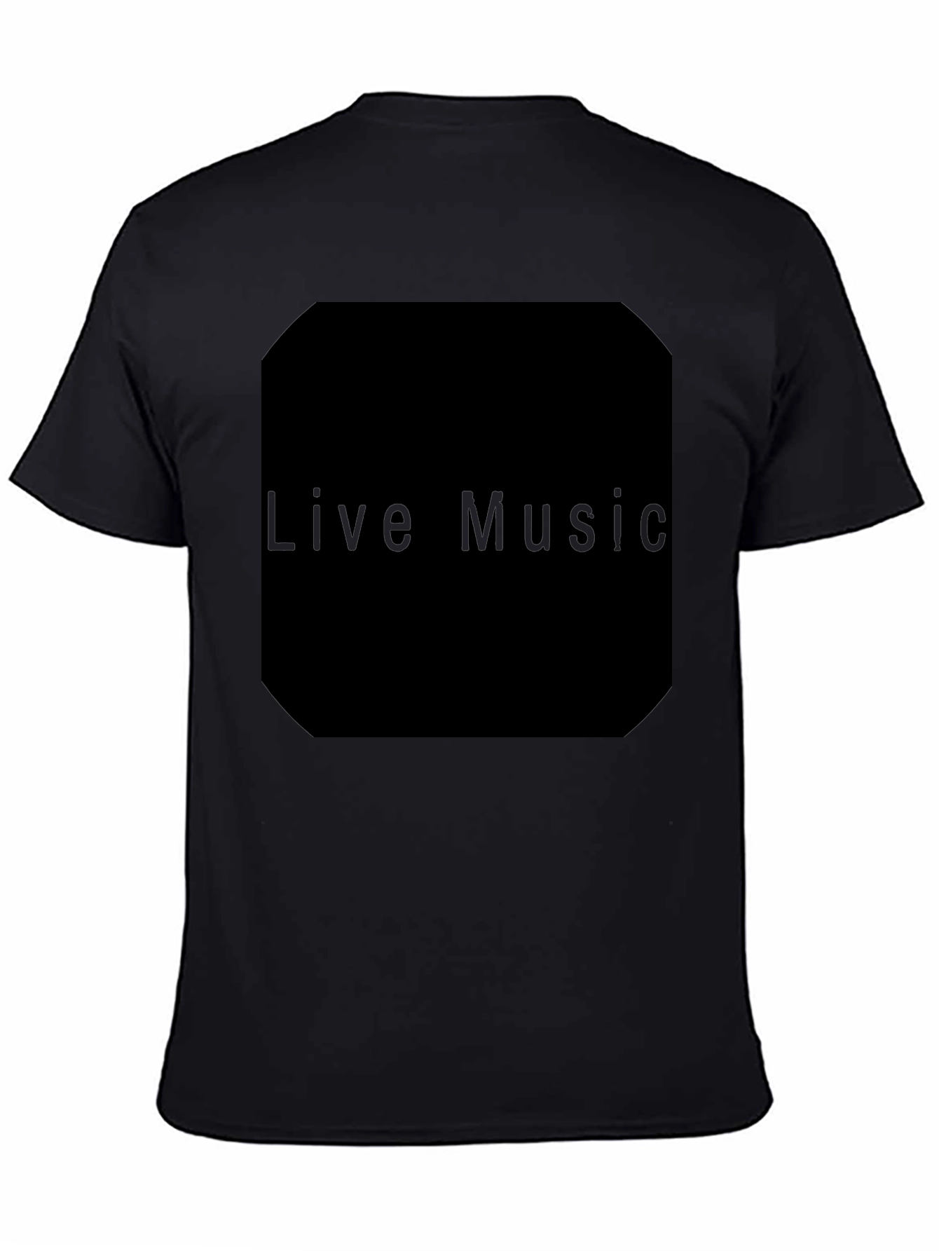 Black Men's Black Live Music Graphic Tee view 4