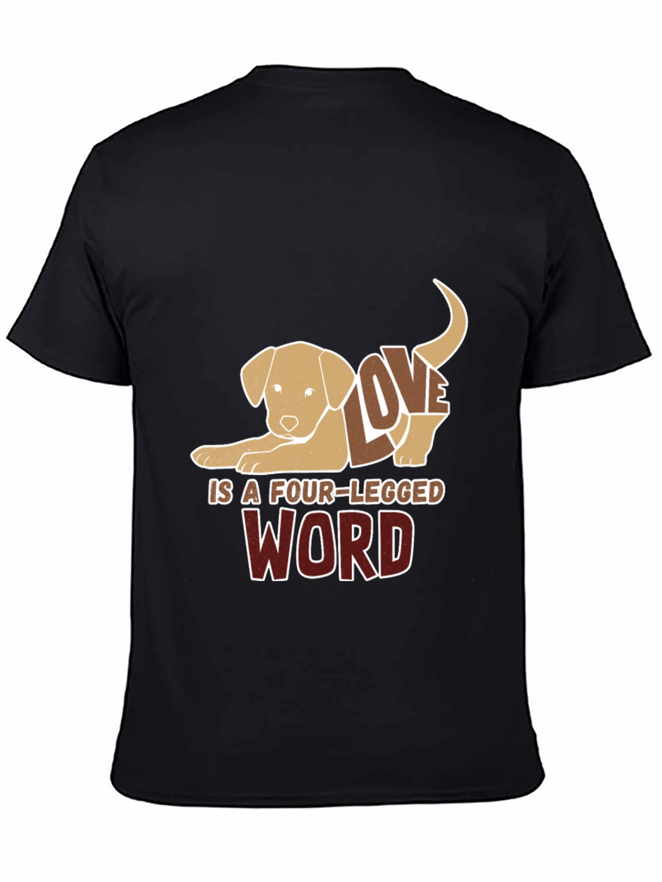 Black Dog Lover Tee: Four-Legged Word Design view 4