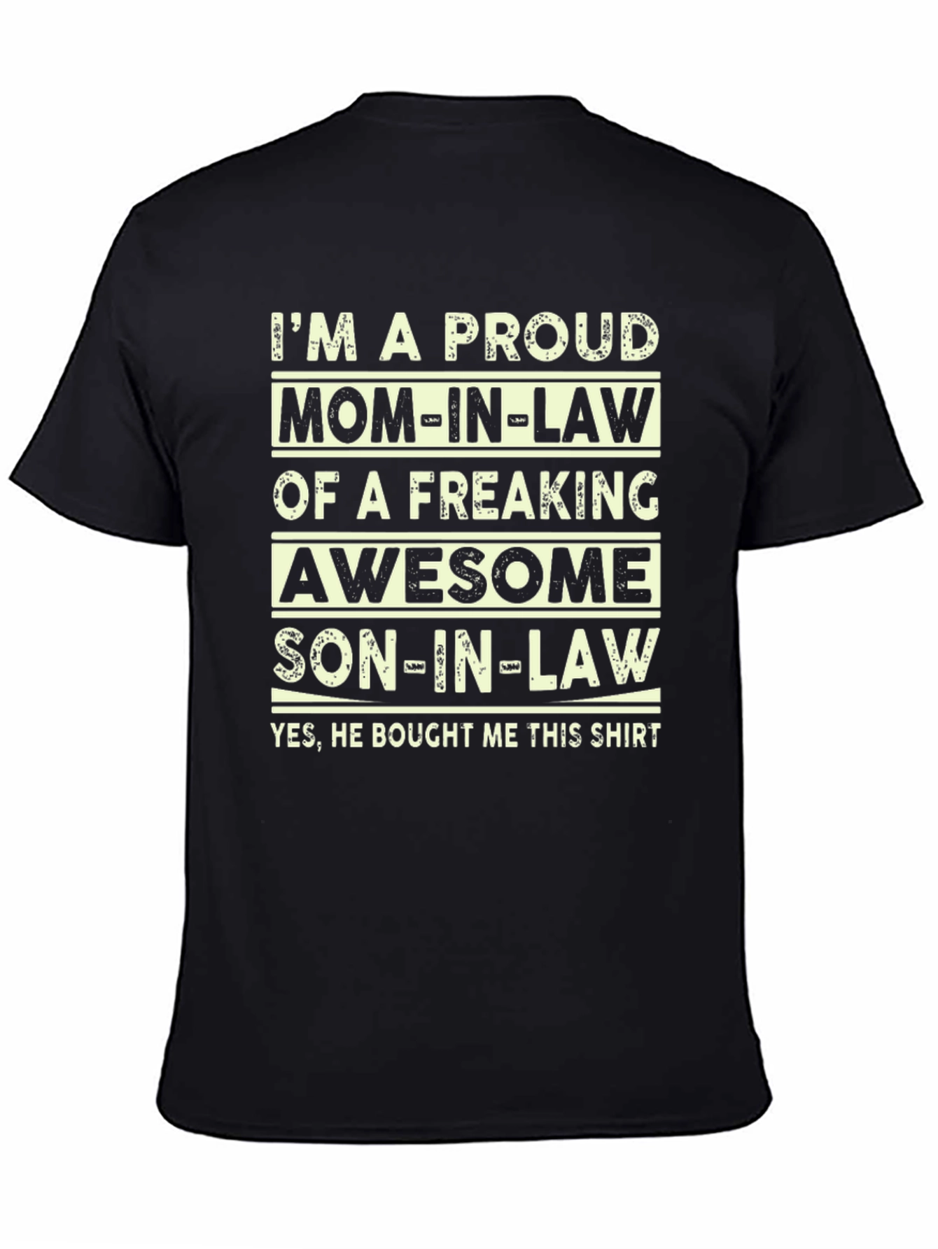 Black Proud Mom-in-Law Graphic T-Shirt view 4