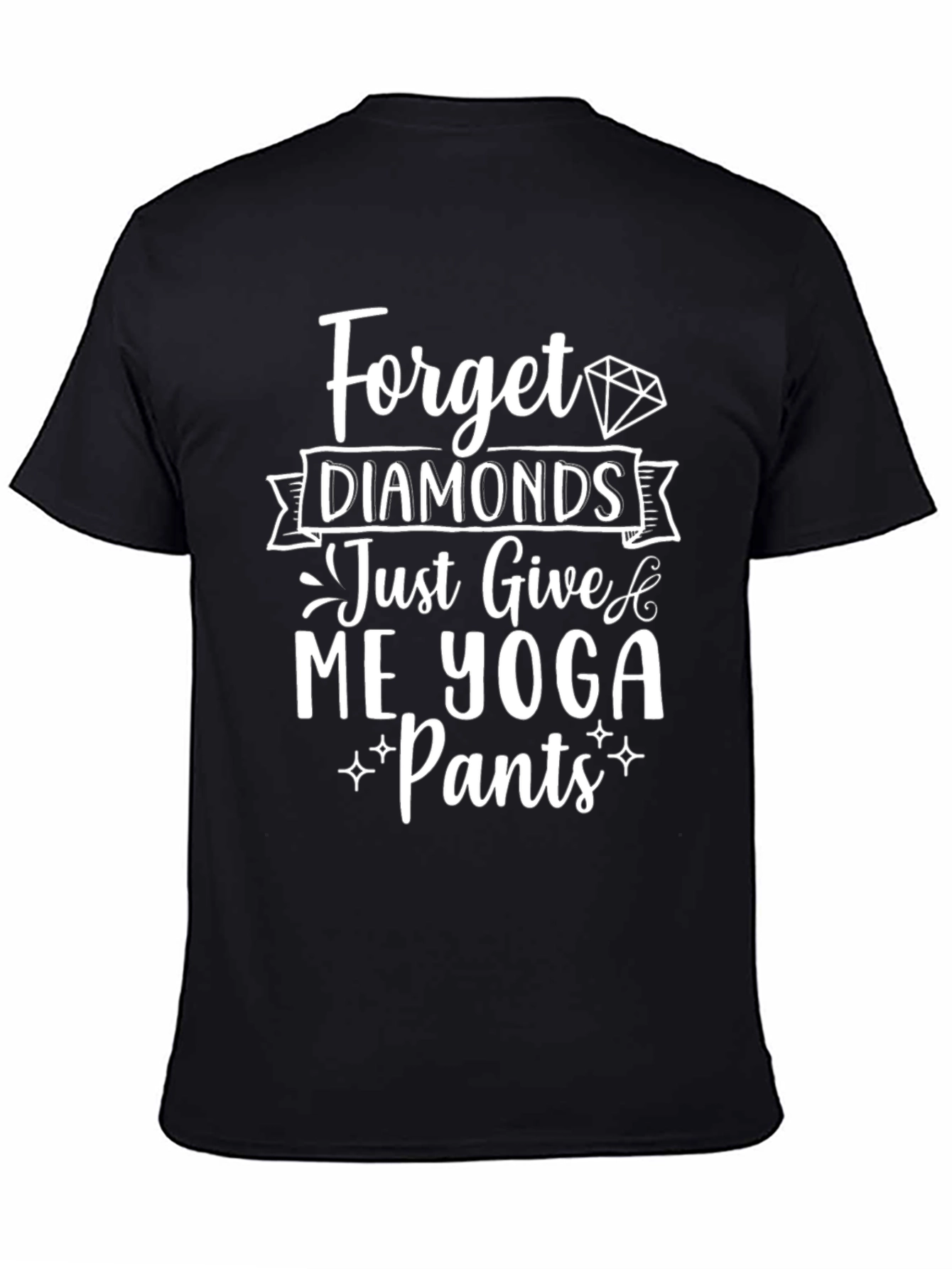 Black Forget Diamonds Yoga Pants T-Shirt view 4