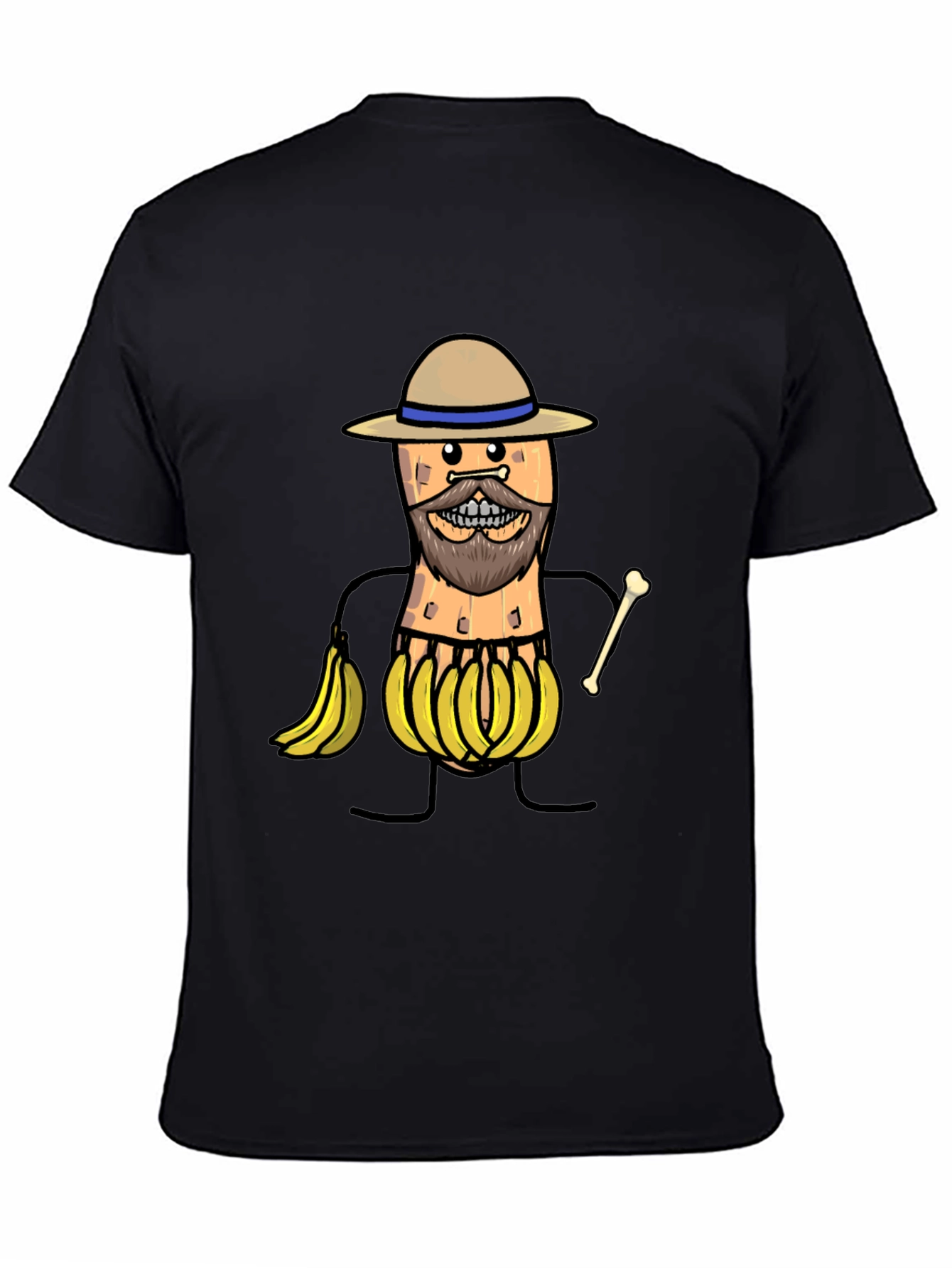 Black Funny Banana Man Graphic T-Shirt view 4