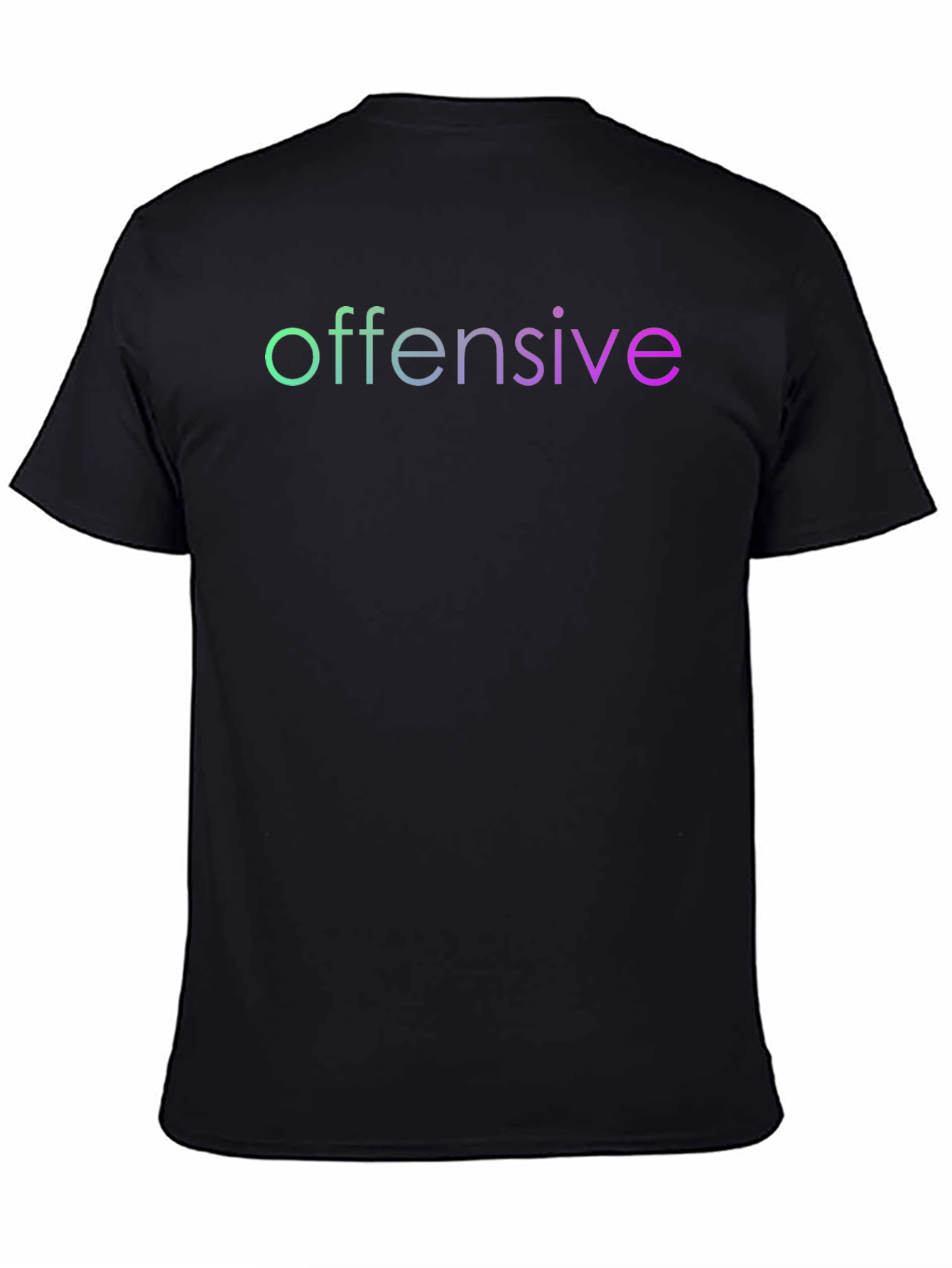 Black Offensive T-Shirt - Gradient Text Tee view 4