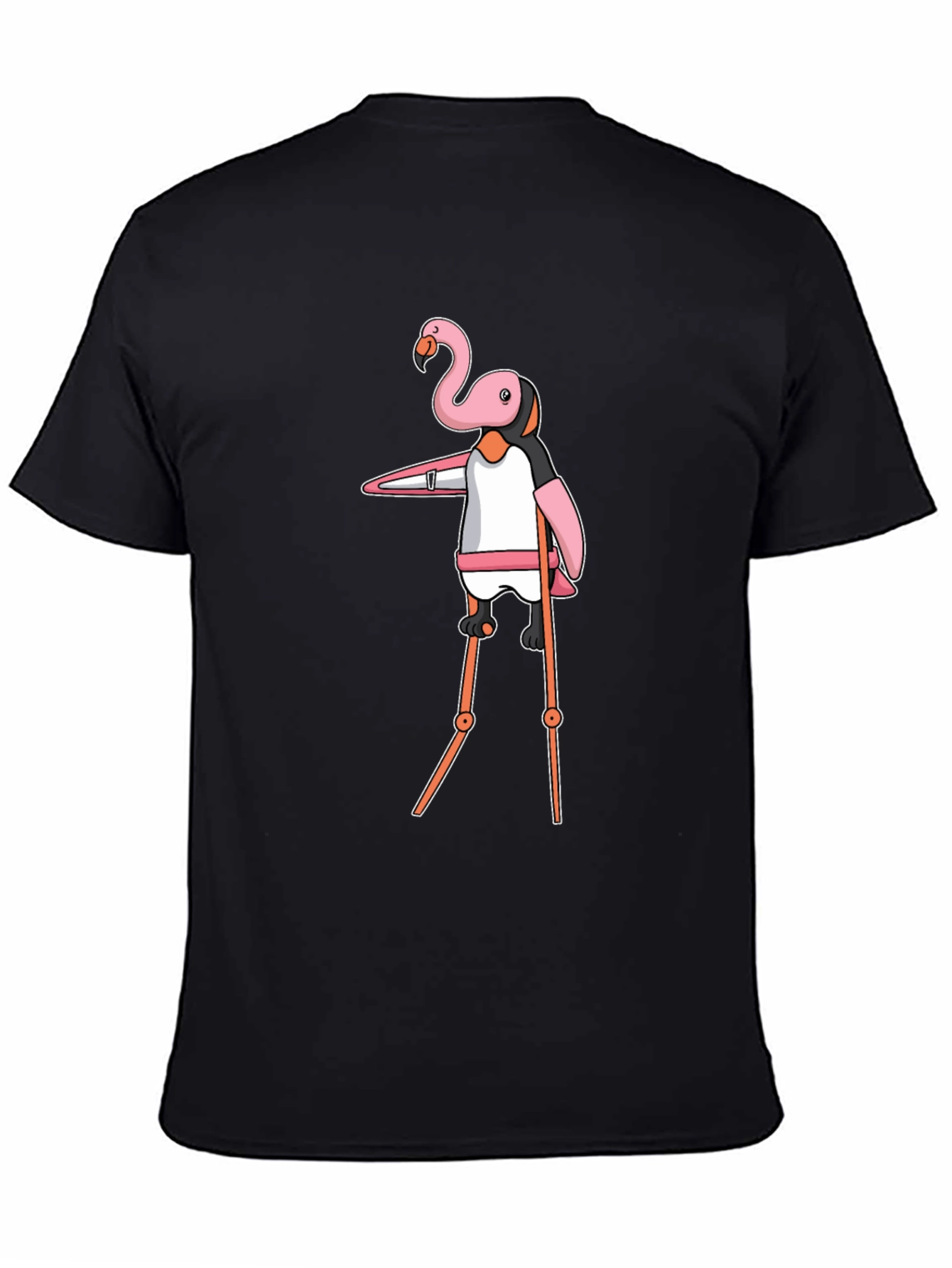 Black Flamingo Stilt Walker Graphic Tee - Black view 4