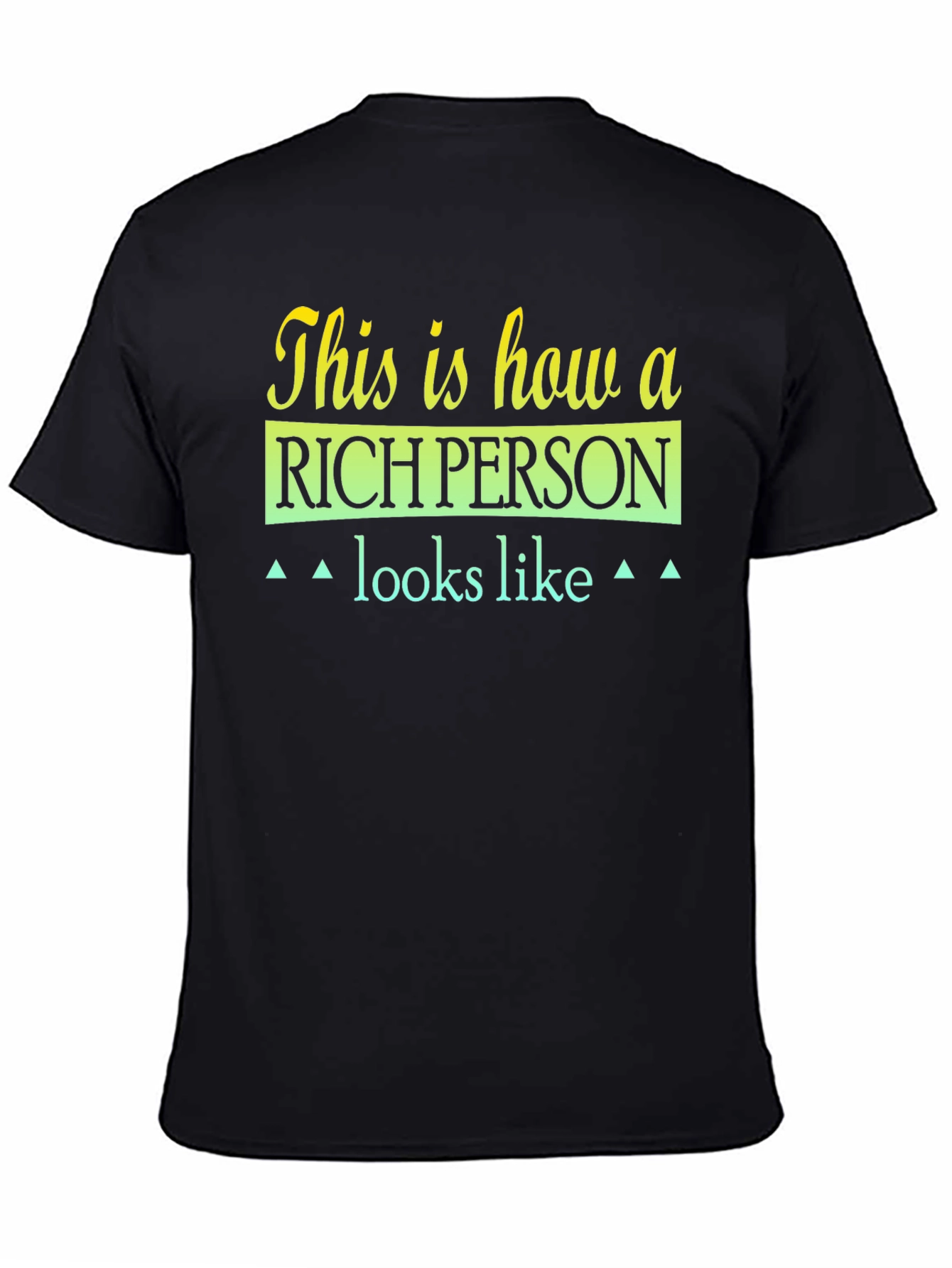 Black Rich Person Graphic Tee - Premium Cotton Blend, Unique Design view 4