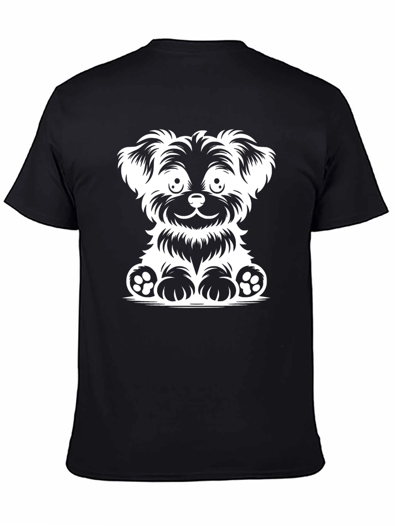 Black Cute Dog Graphic Black T-Shirt view 4