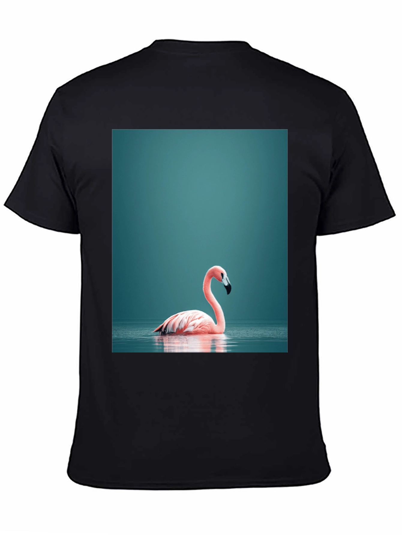 Black Flamingo Graphic Tee - Stylish Black Cotton T-Shirt view 4