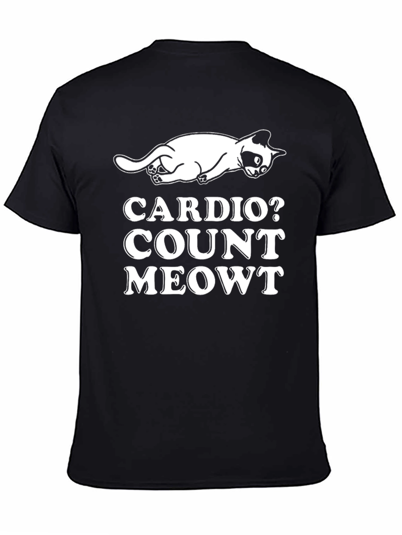 Black Cardio Count Meowt T-Shirt view 4