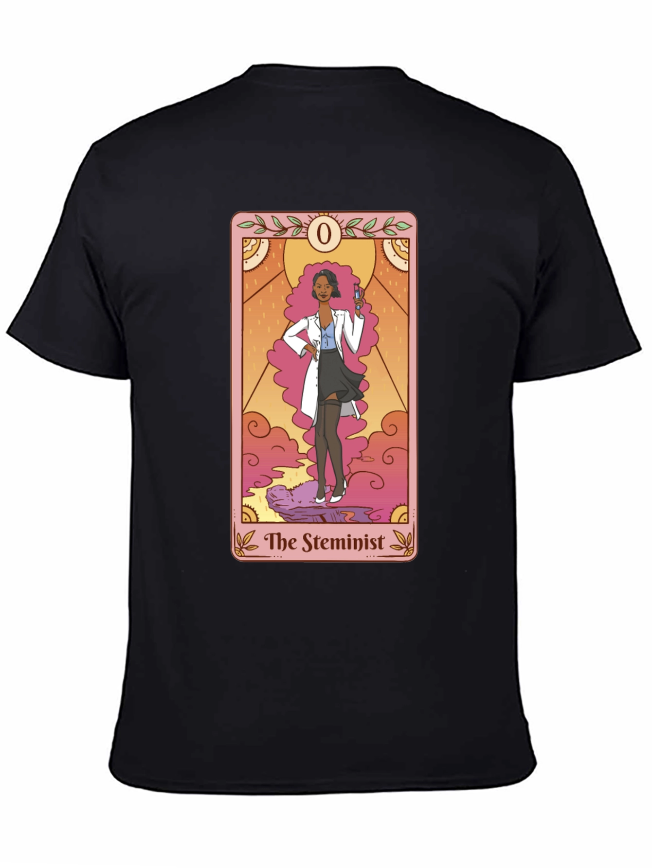 Black The Steminist Tarot Card T-Shirt - Black view 4