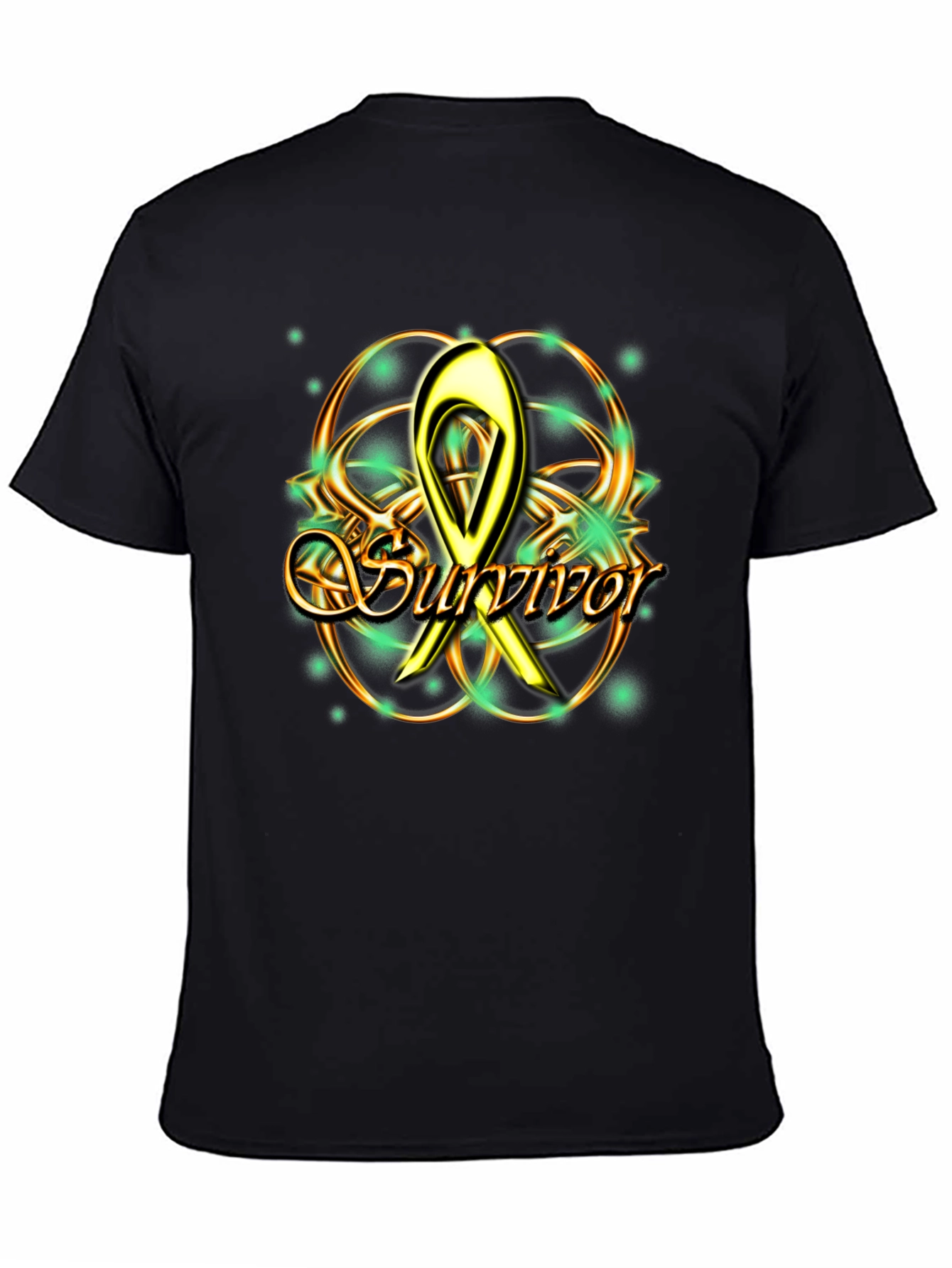 Black Survivor Awareness Ribbon Graphic Tee view 4