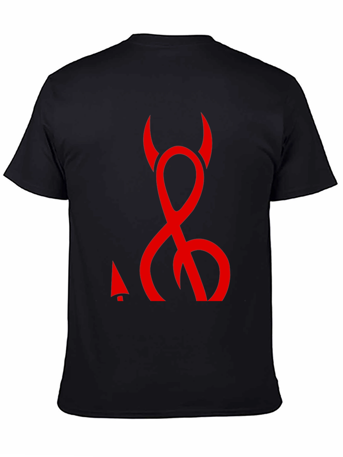 Black Devil's Tail Graphic T-Shirt - Black Crew Neck Tee view 4