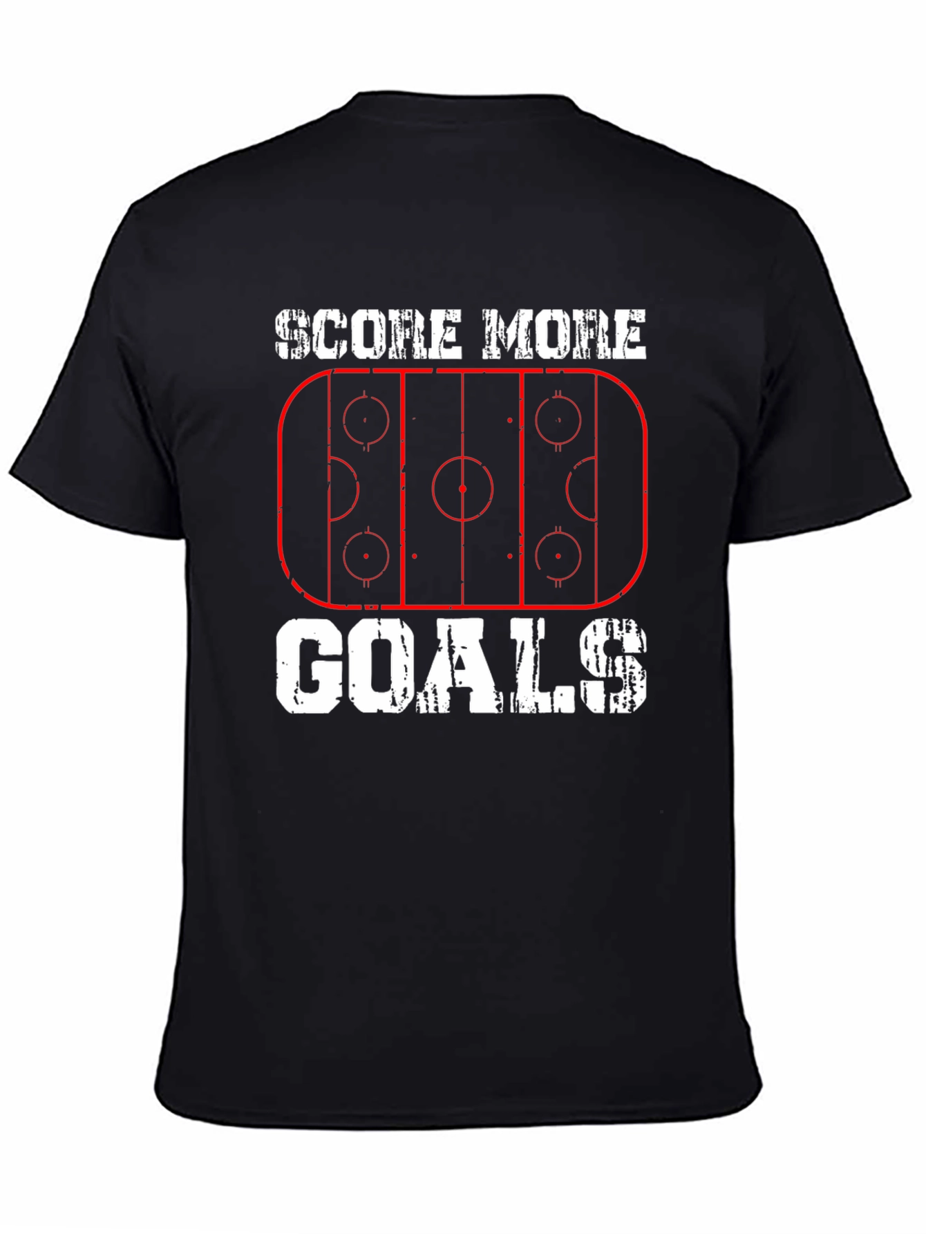 Black Score More Goals Hockey Graphic Tee view 4