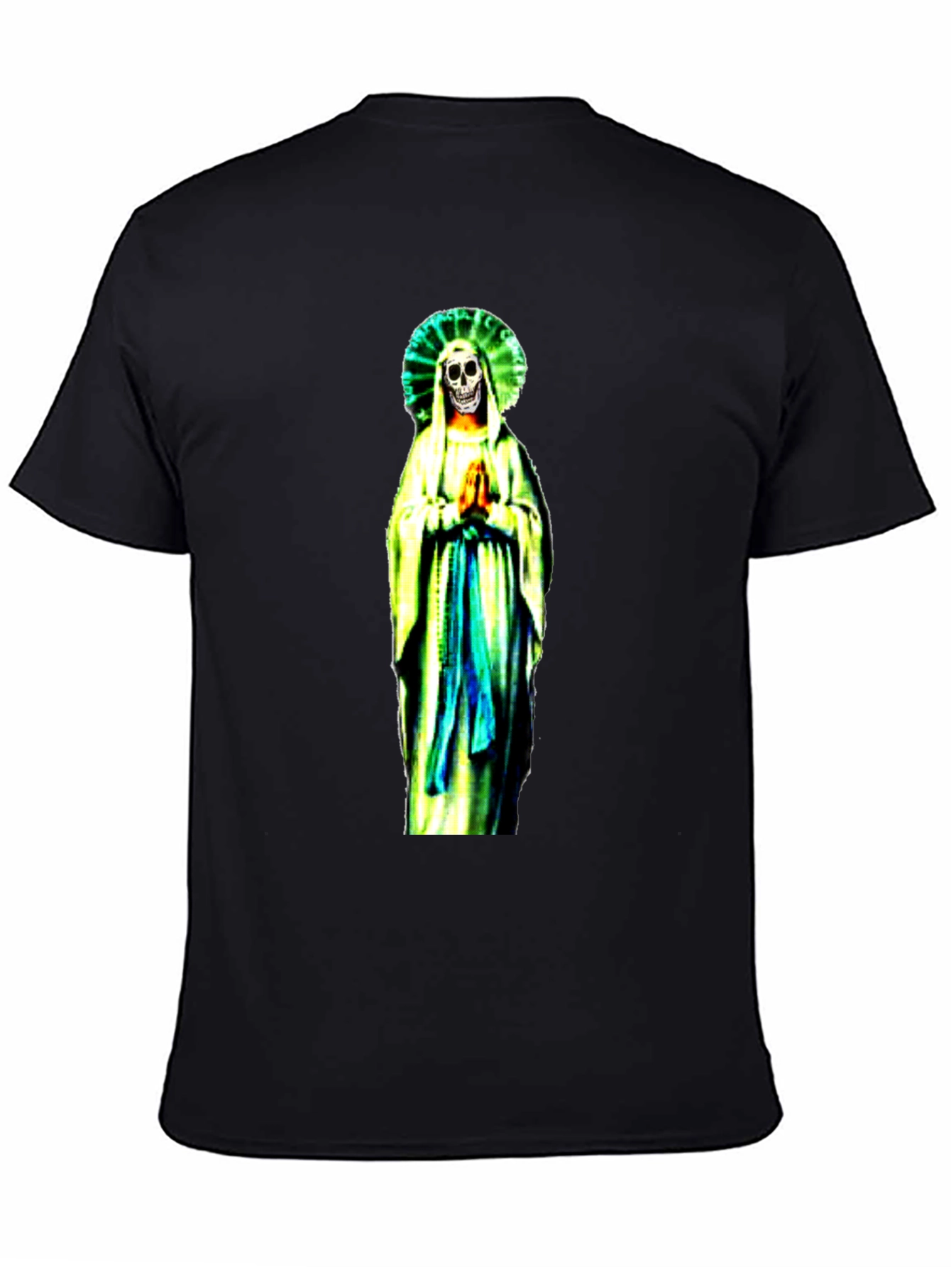 Black Grim Reaper Virgin Mary T-Shirt - Black view 4