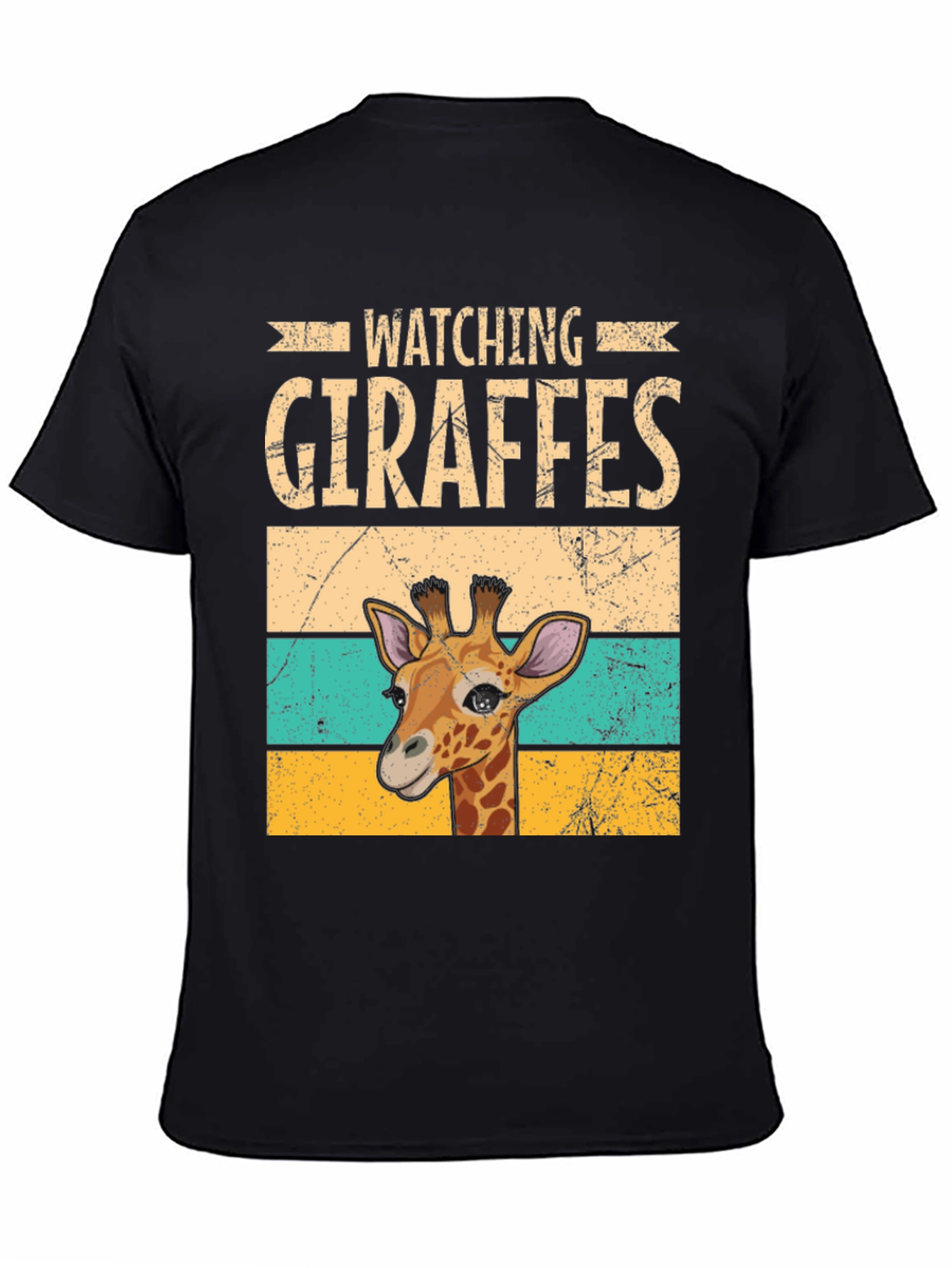 Black Watching Giraffes Graphic Tee - Unisex Soft Cotton T-Shirt view 4