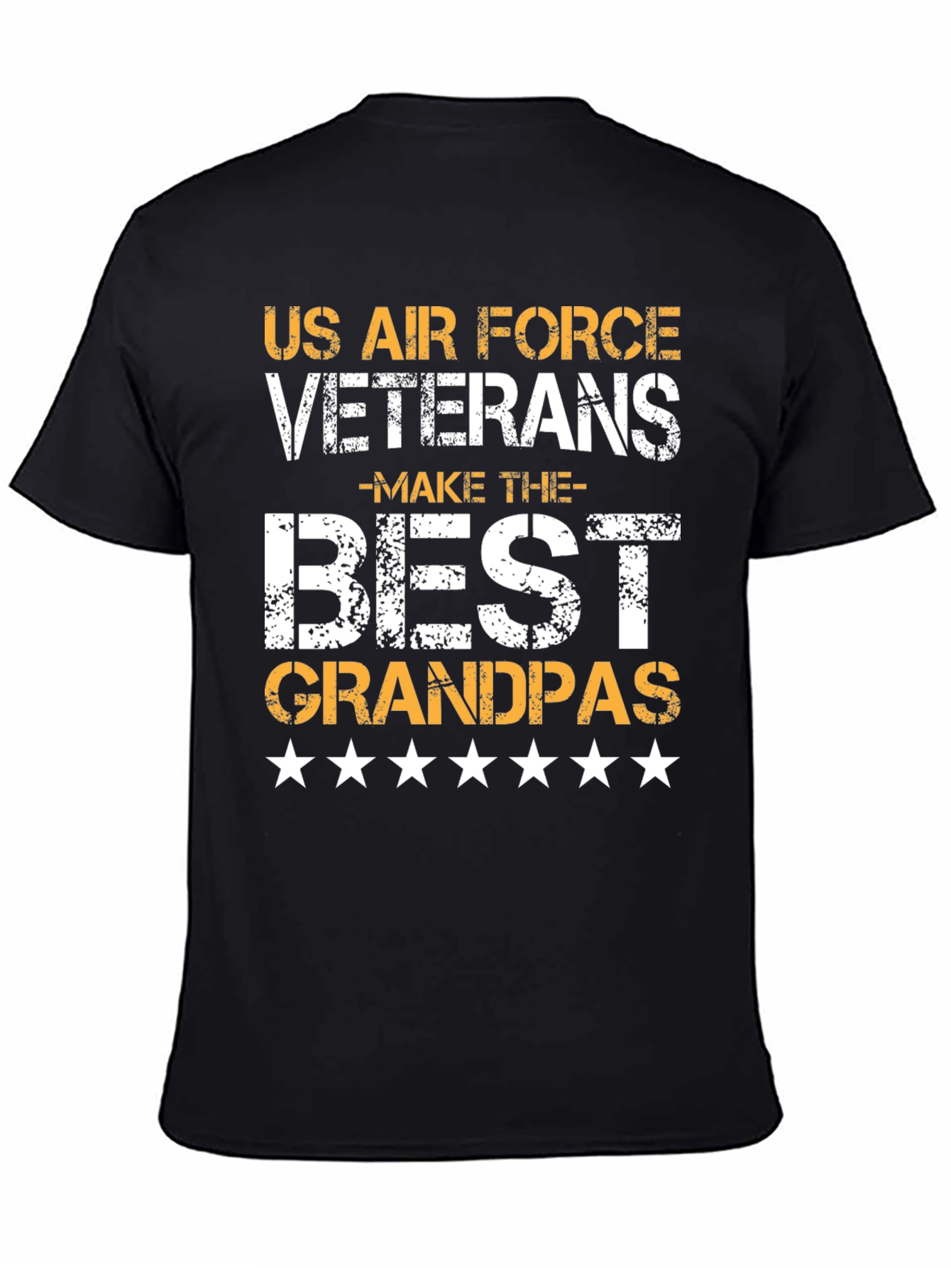 Black US Air Force Veterans Grandpas T-Shirt view 4