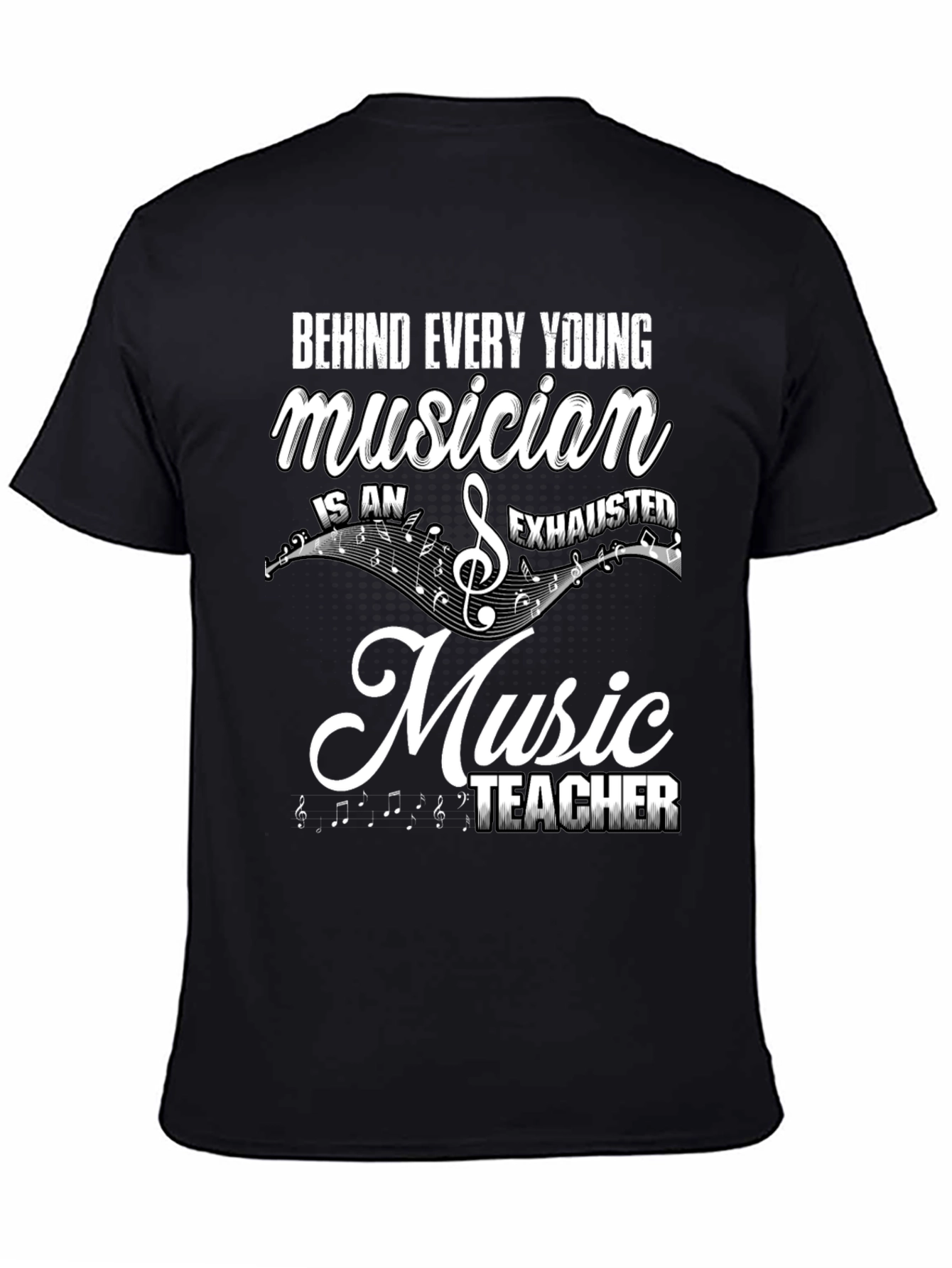 Black Musician Teacher Graphic T-Shirt - Music Lover Gift view 4