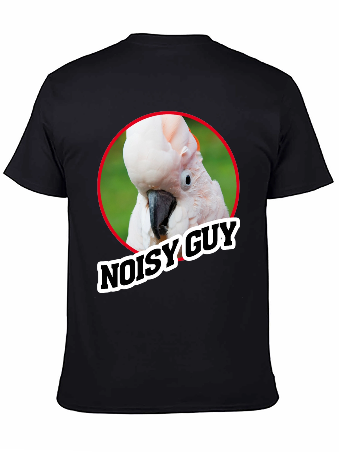Black Noisy Guy Parrot Graphic Tee - Unique Bird Lover Shirt view 4