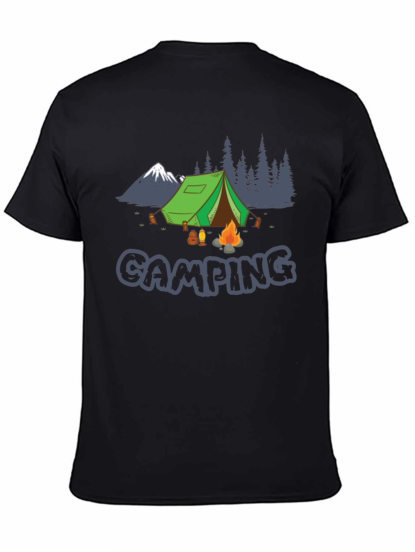 Black Camping Graphic Tee - Adventure Awaits view 4