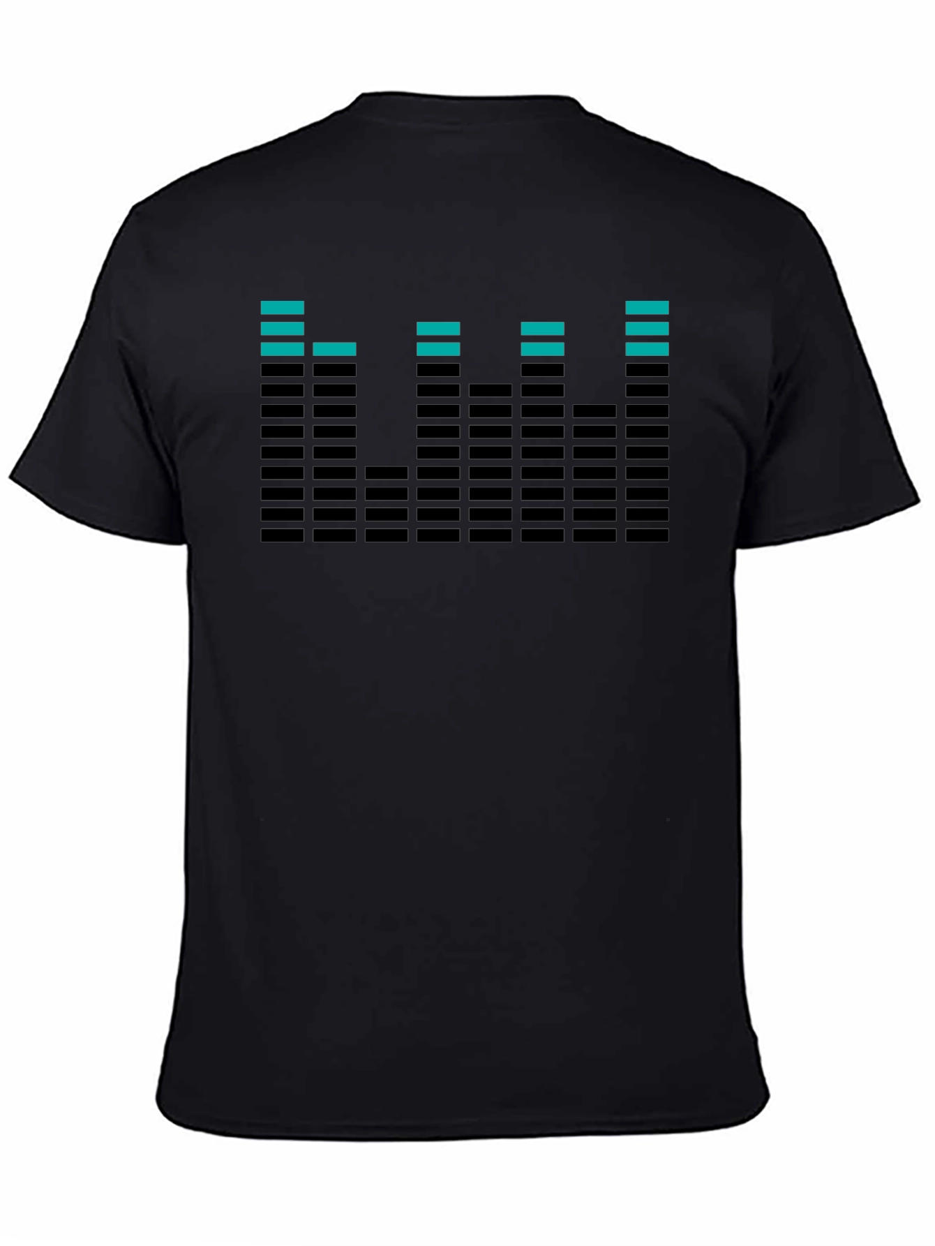 Black Cool Equalizer Graphic Tee - Black Cotton T-Shirt view 4