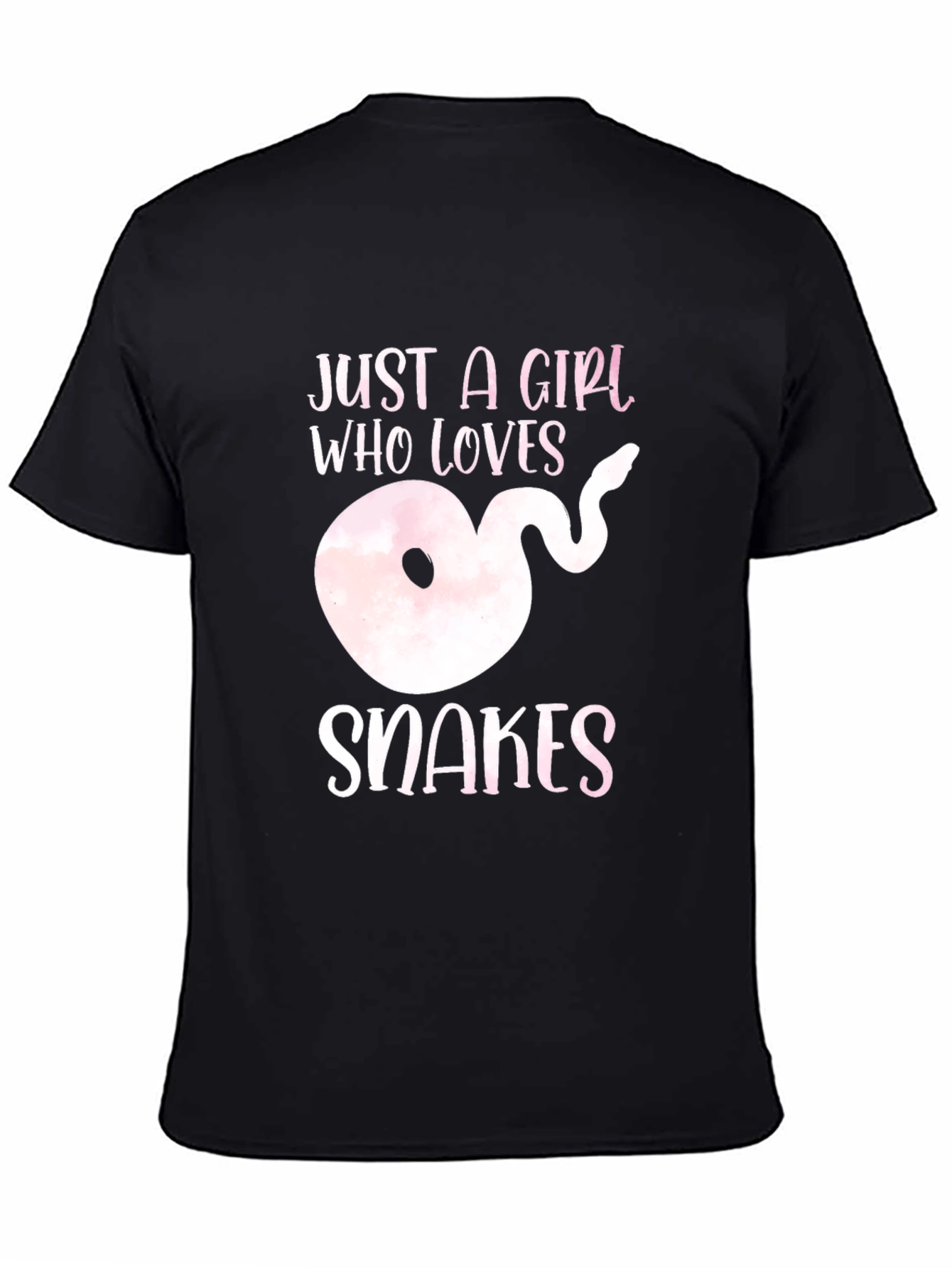 Black Girl Who Loves Snakes Black T-Shirt view 4