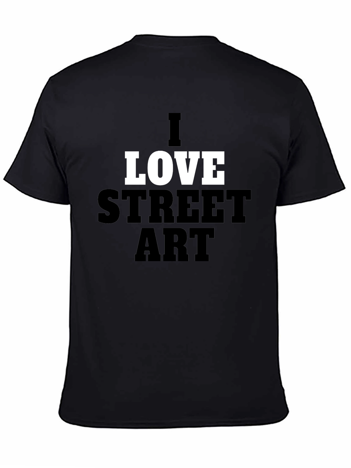 Black I Love Street Art Graphic Tee - Black view 4