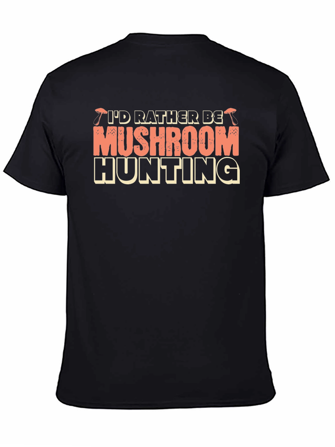 Black Mushroom Hunting T-Shirt, Novelty Tee view 4