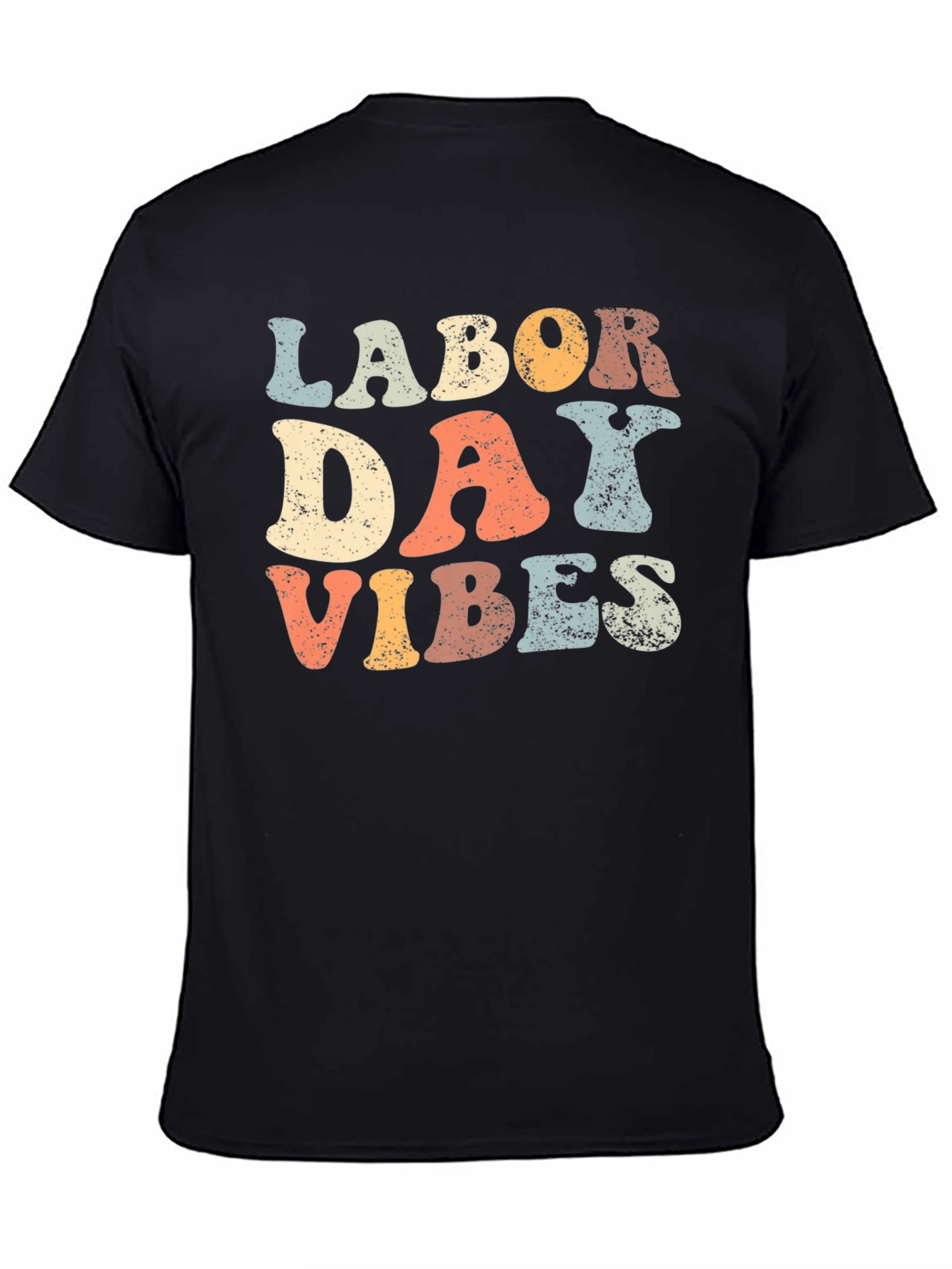Black Labor Day Vibes Retro T-Shirt view 4