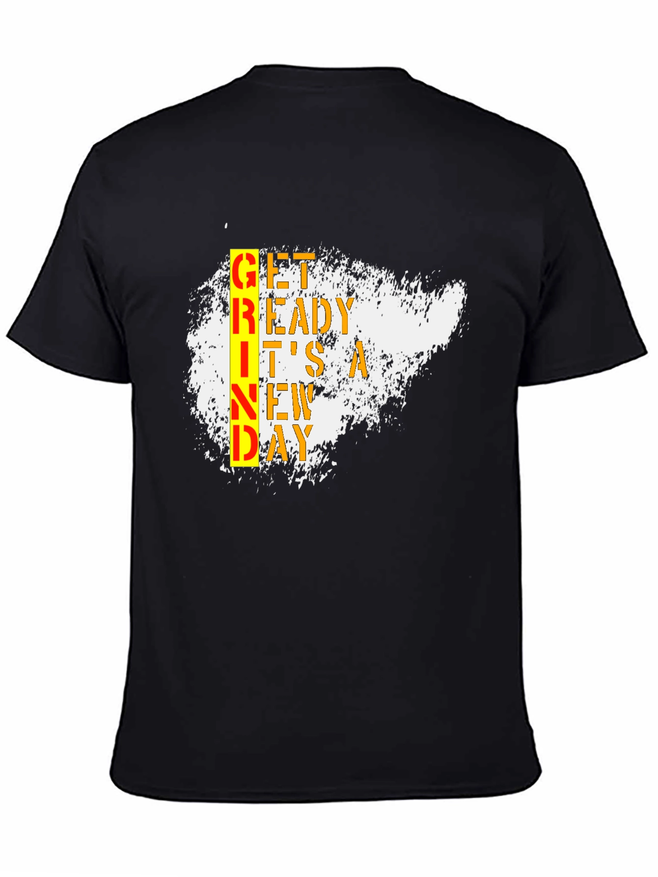 Black Motivational Grind Graphic Tee - Black view 4