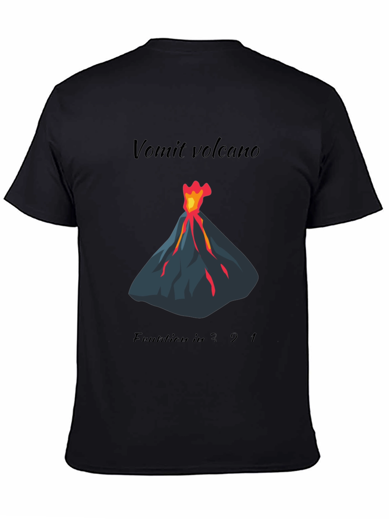 Black Vomit Volcano Eruption Graphic Tee view 4