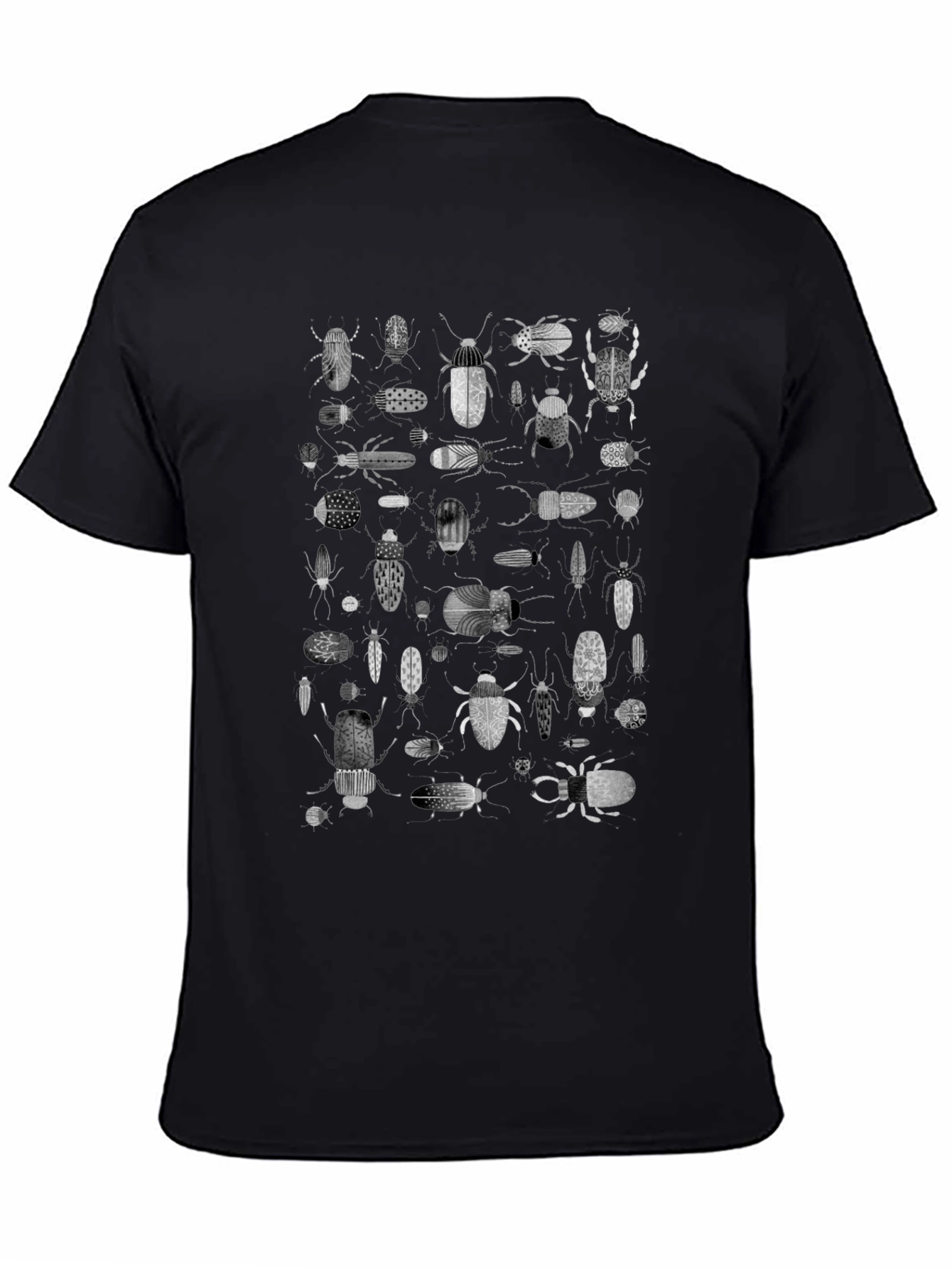 Black Insect Print Black T-Shirt view 4