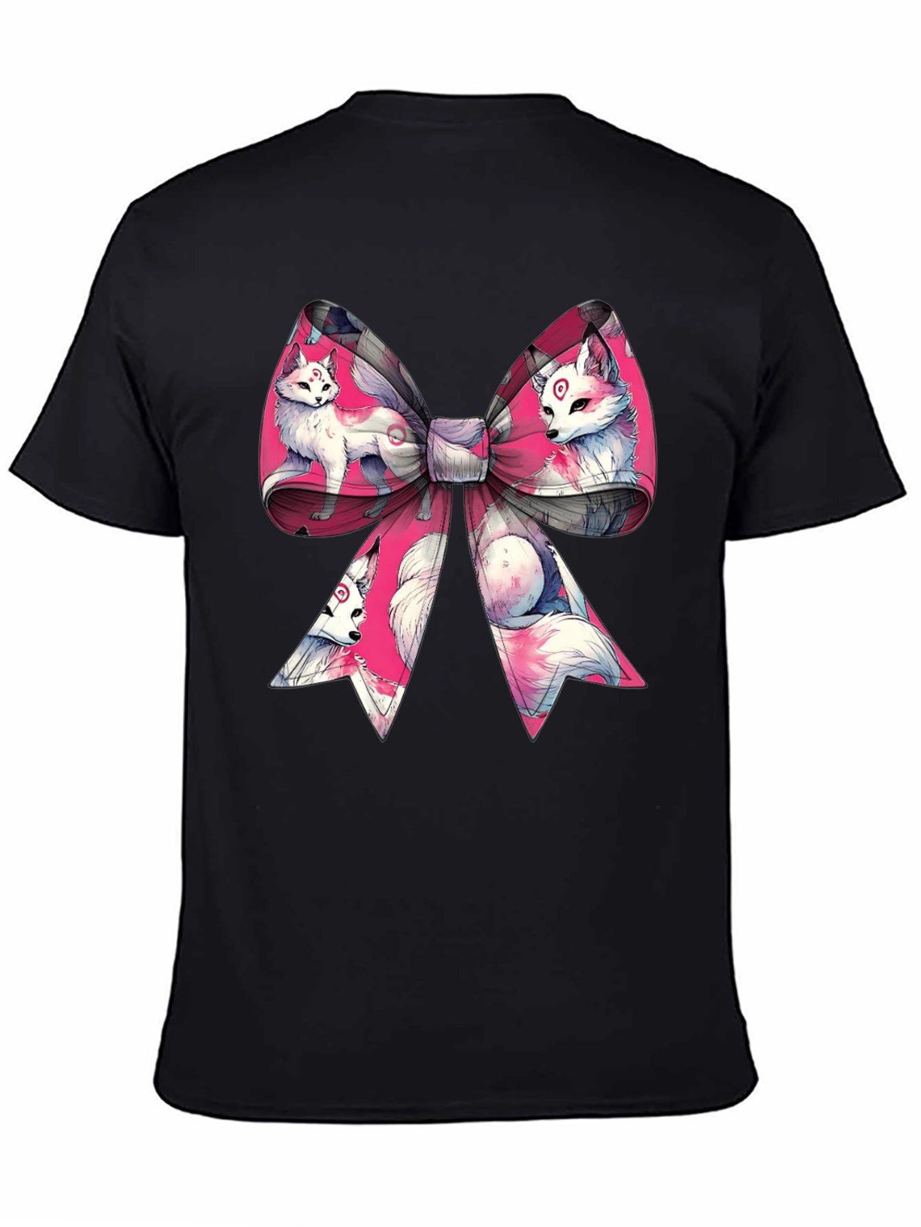 Black Fox Bow T-Shirt - Anime Style view 4