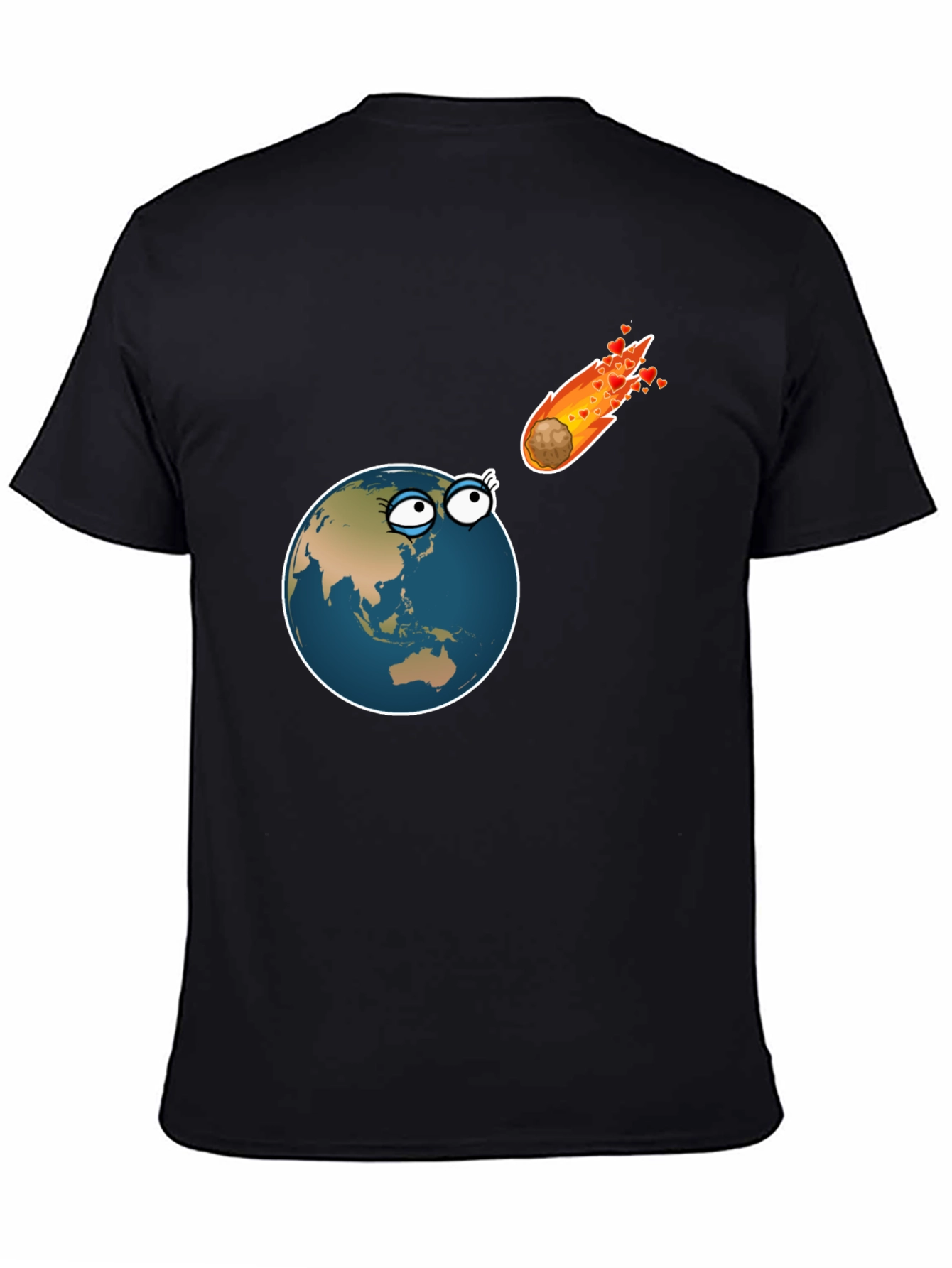 Black Earth Meets Comet Love Funny T-Shirt view 4