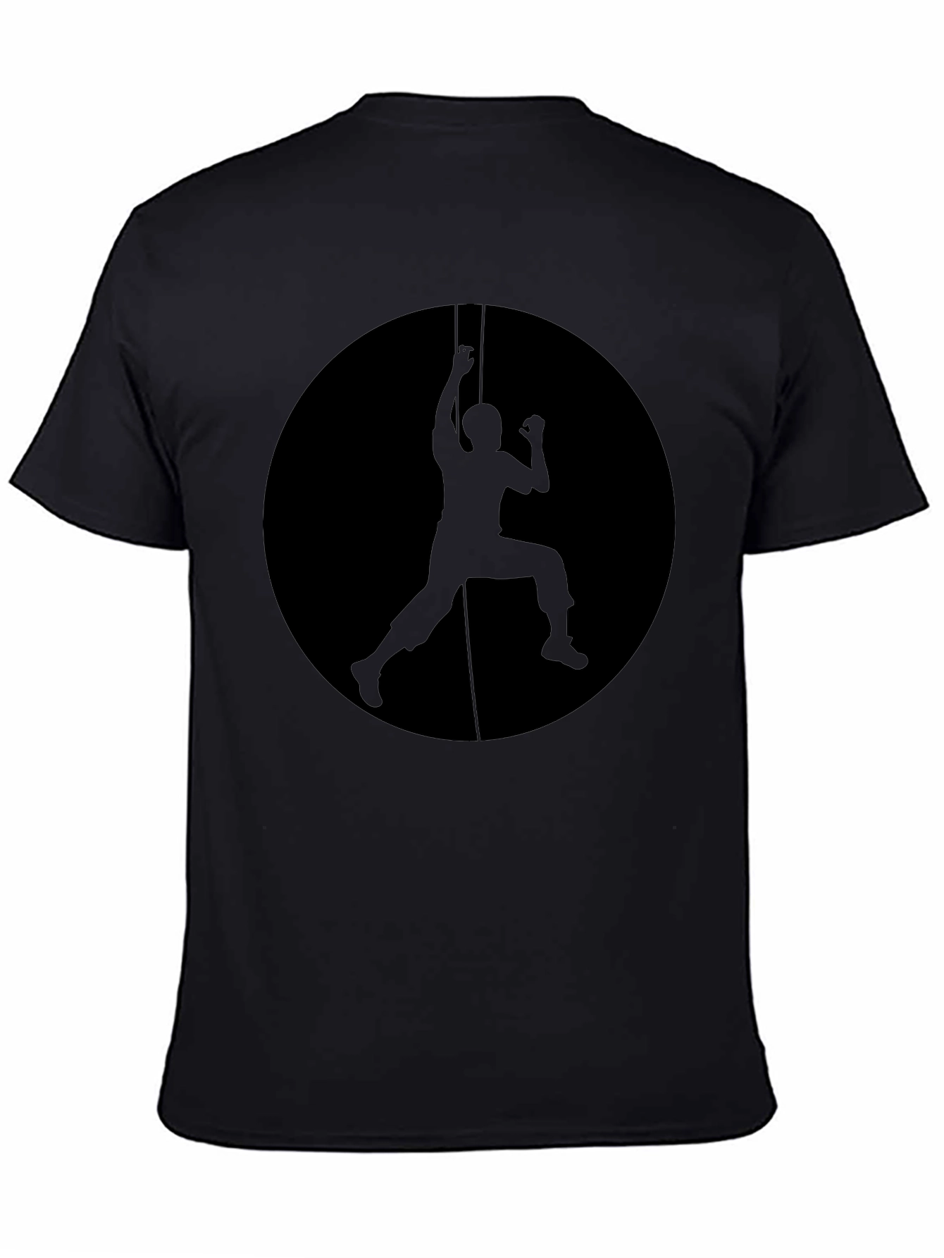 Black Climbing Silhouette Graphic Black T-Shirt view 4