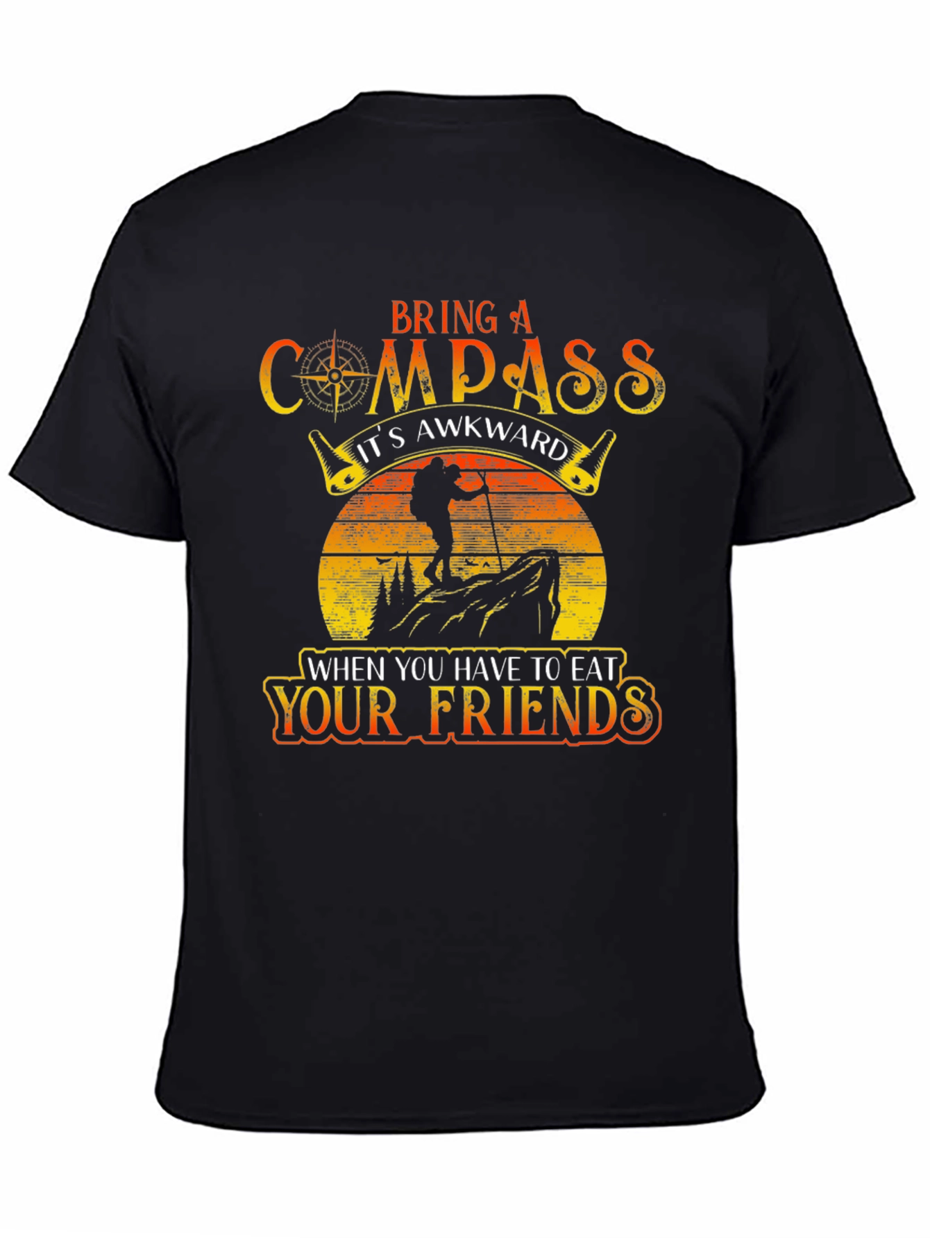 Black Compass Eat Your Friends Black Graphic Tee view 4