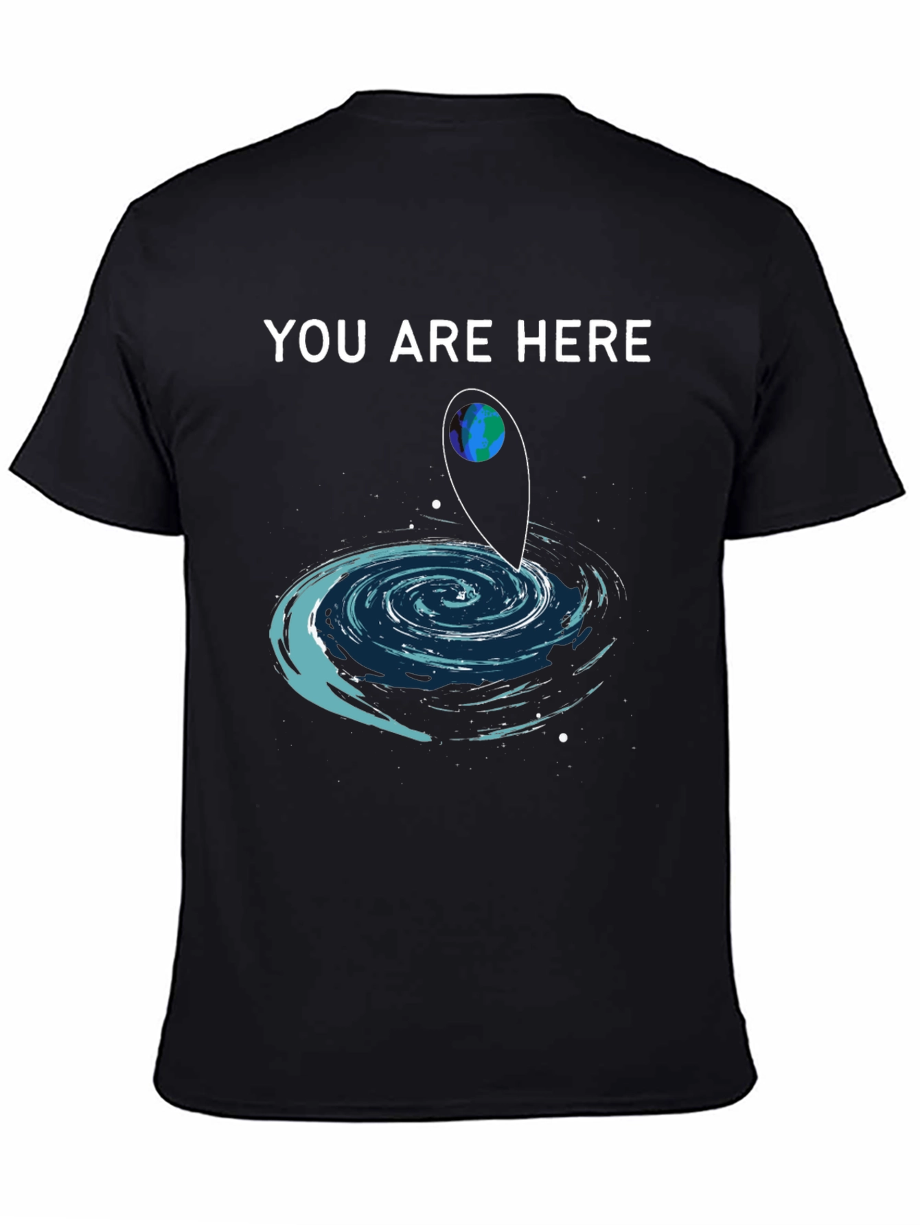 Black You Are Here T-Shirt Galaxy Design view 4