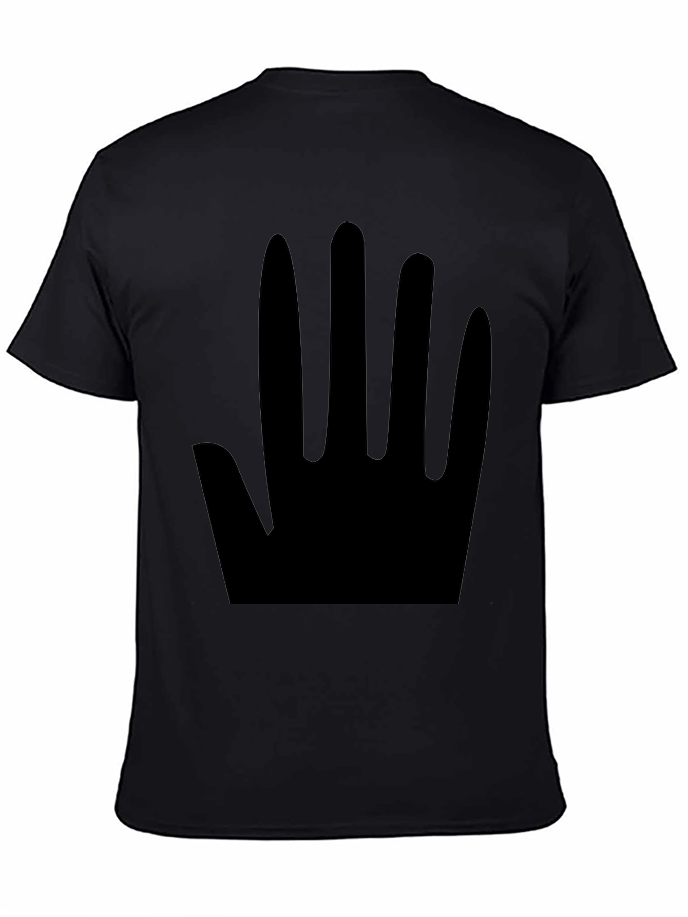 Minimalist Black Hand Print T-Shirt - 4