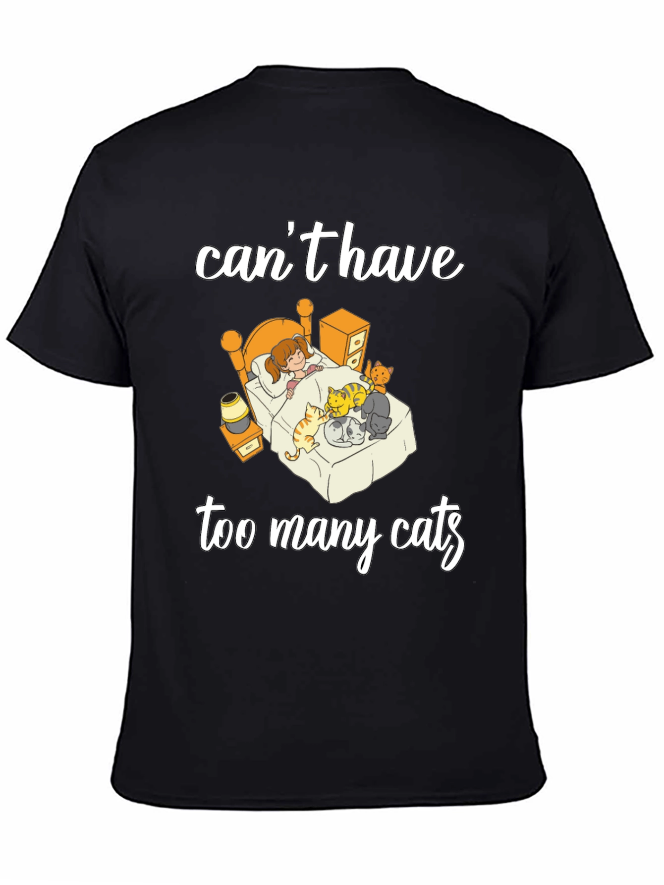 Black Can't Have Too Many Cats T-Shirt view 4