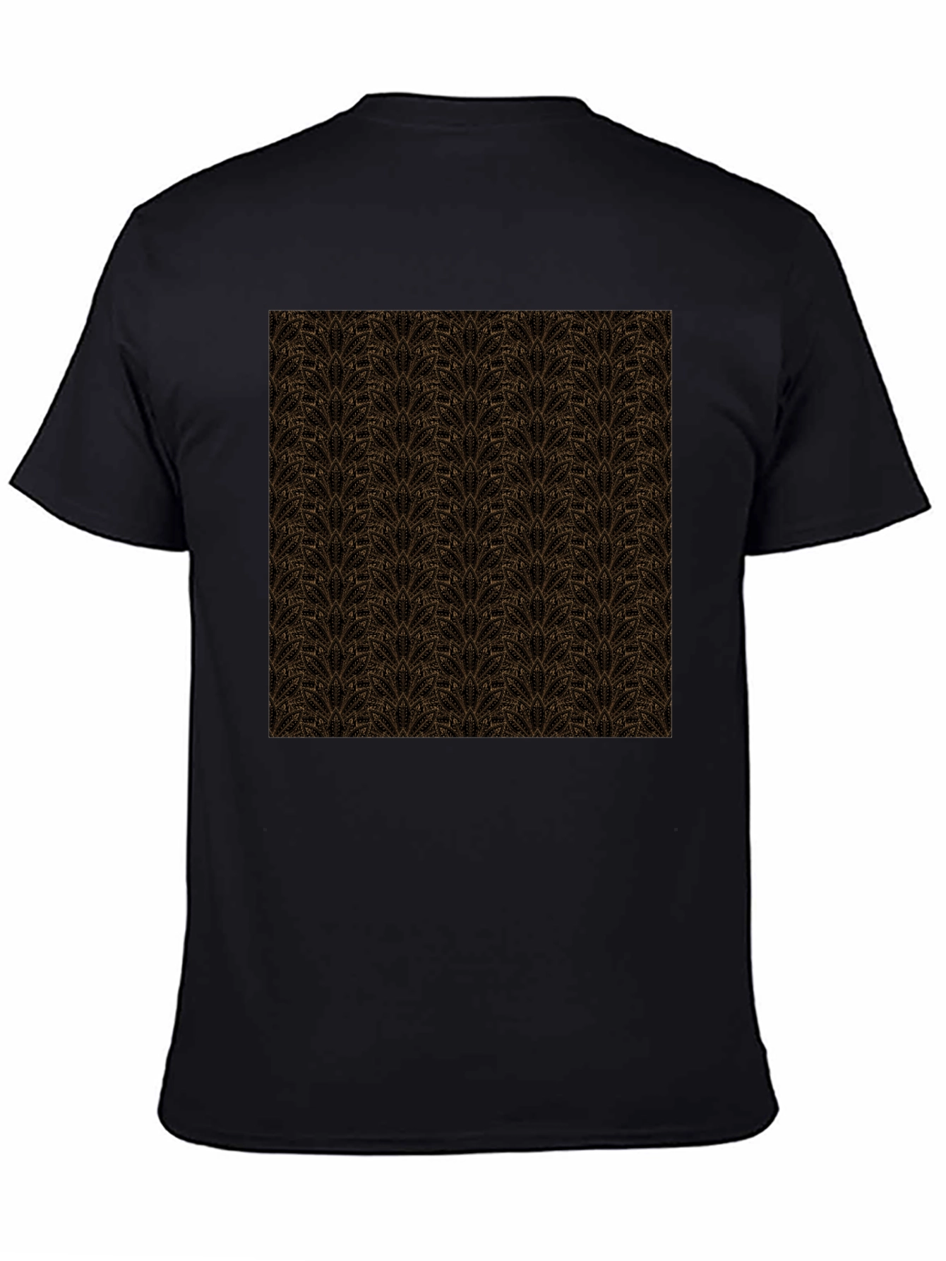 Black Patterned Crew Neck T-Shirt - Stylish Casual Wear view 4