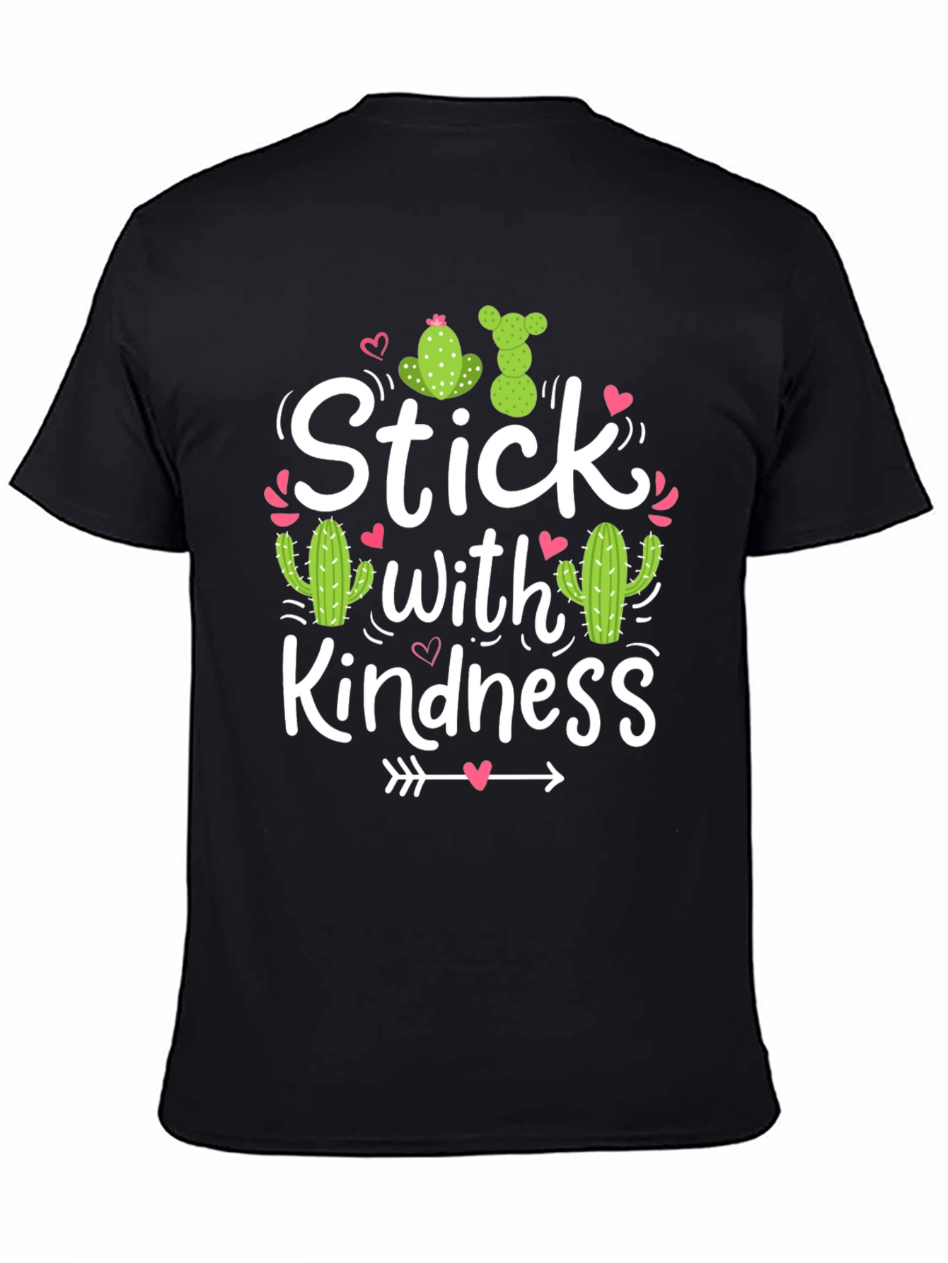 Black Stick With Kindness T-Shirt Cactus Love view 4
