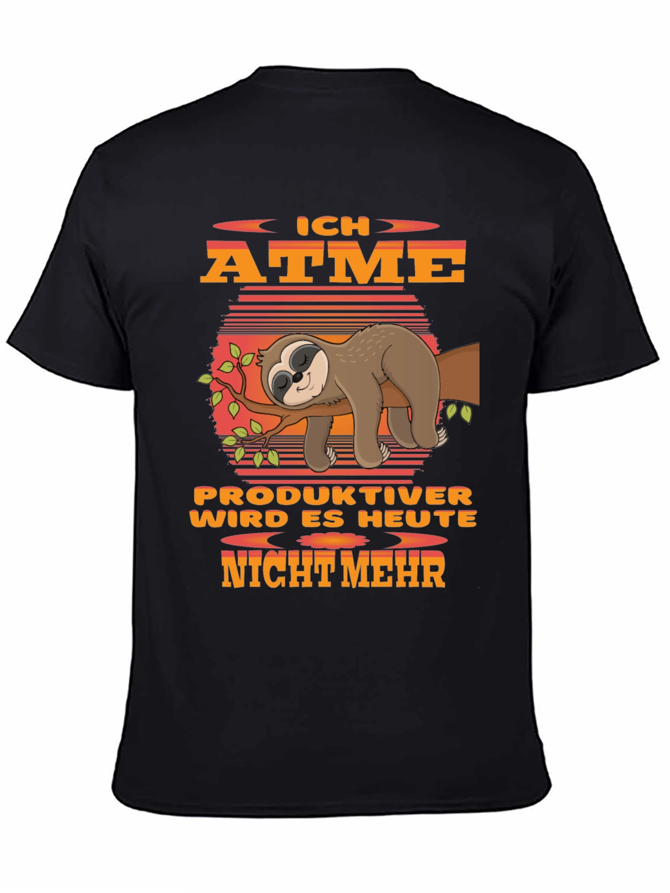 Black Ich Atme Sloth Graphic T-Shirt view 4