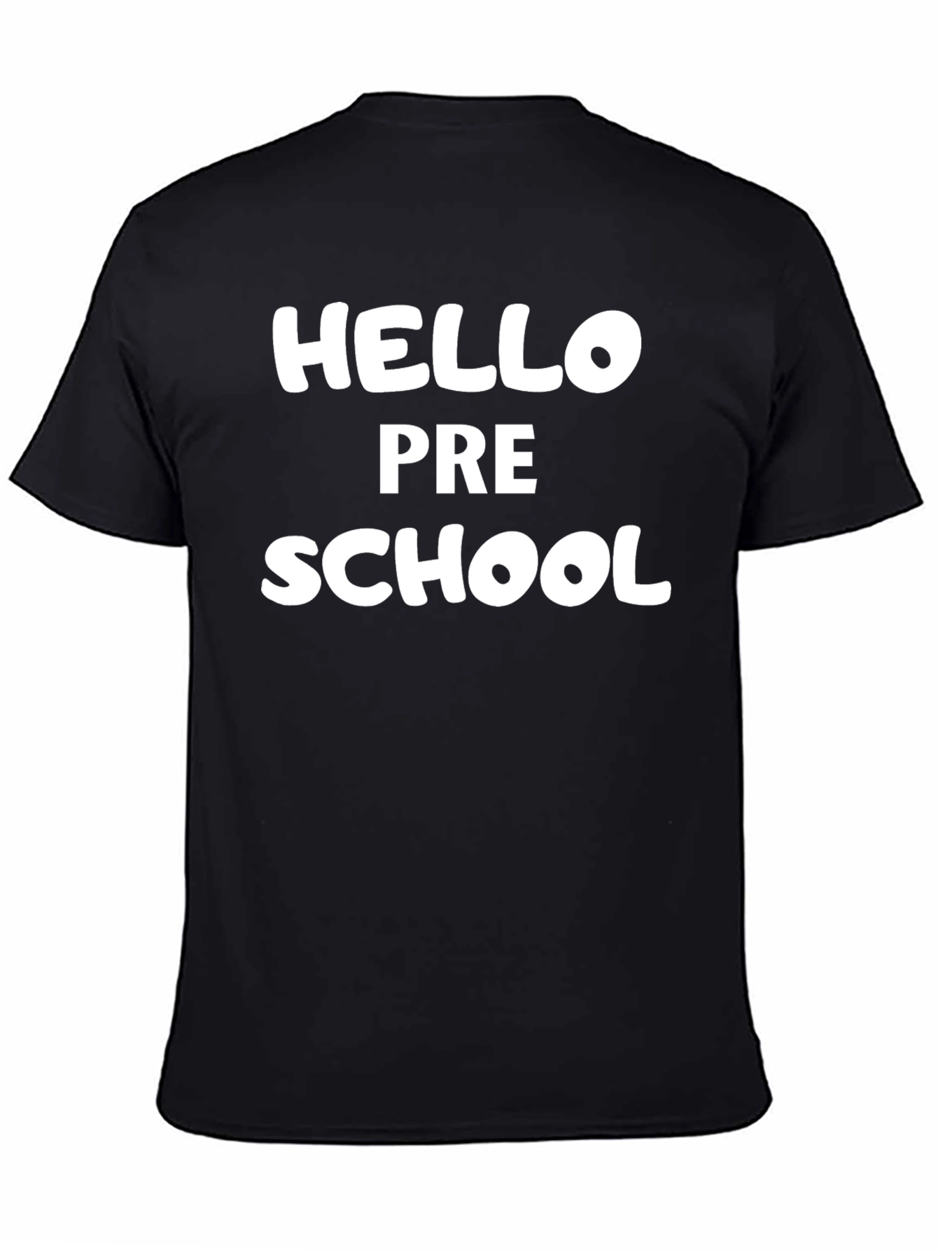 Black Hello Pre School T-Shirt view 4