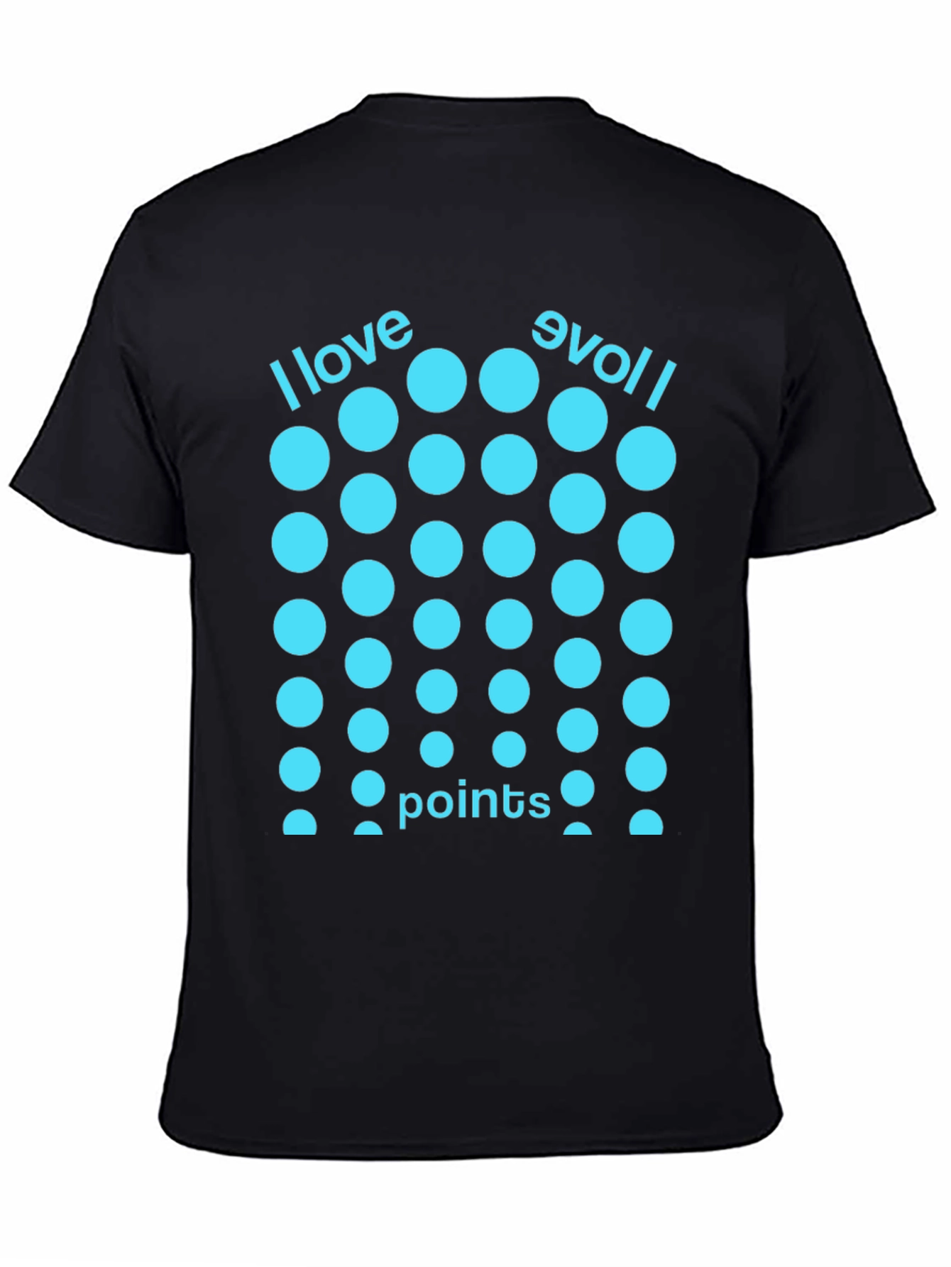 Black I Love Points T-Shirt - Funny Optical Illusion Tee view 4
