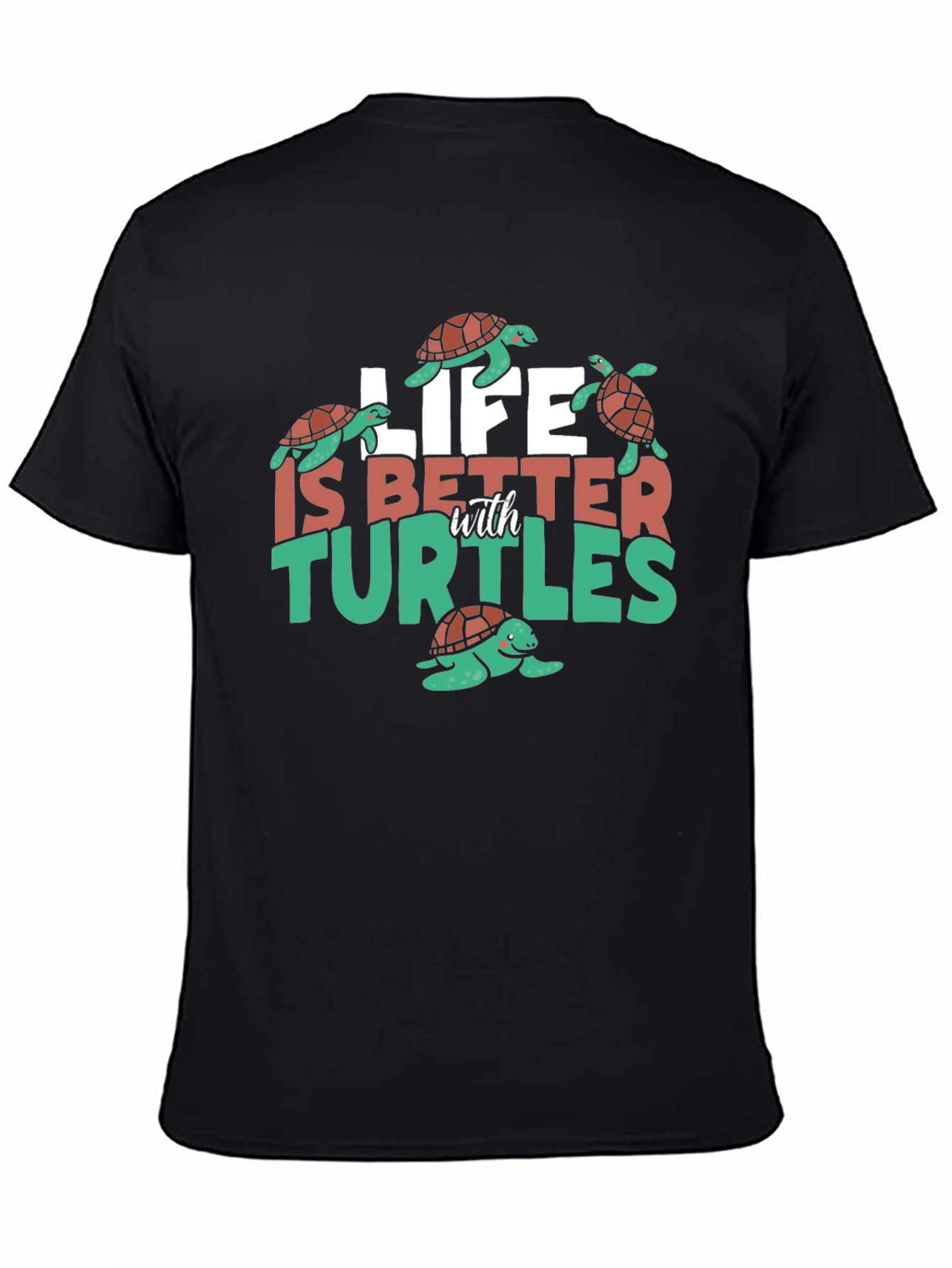 Black Life is Better with Turtles Graphic Tee view 4