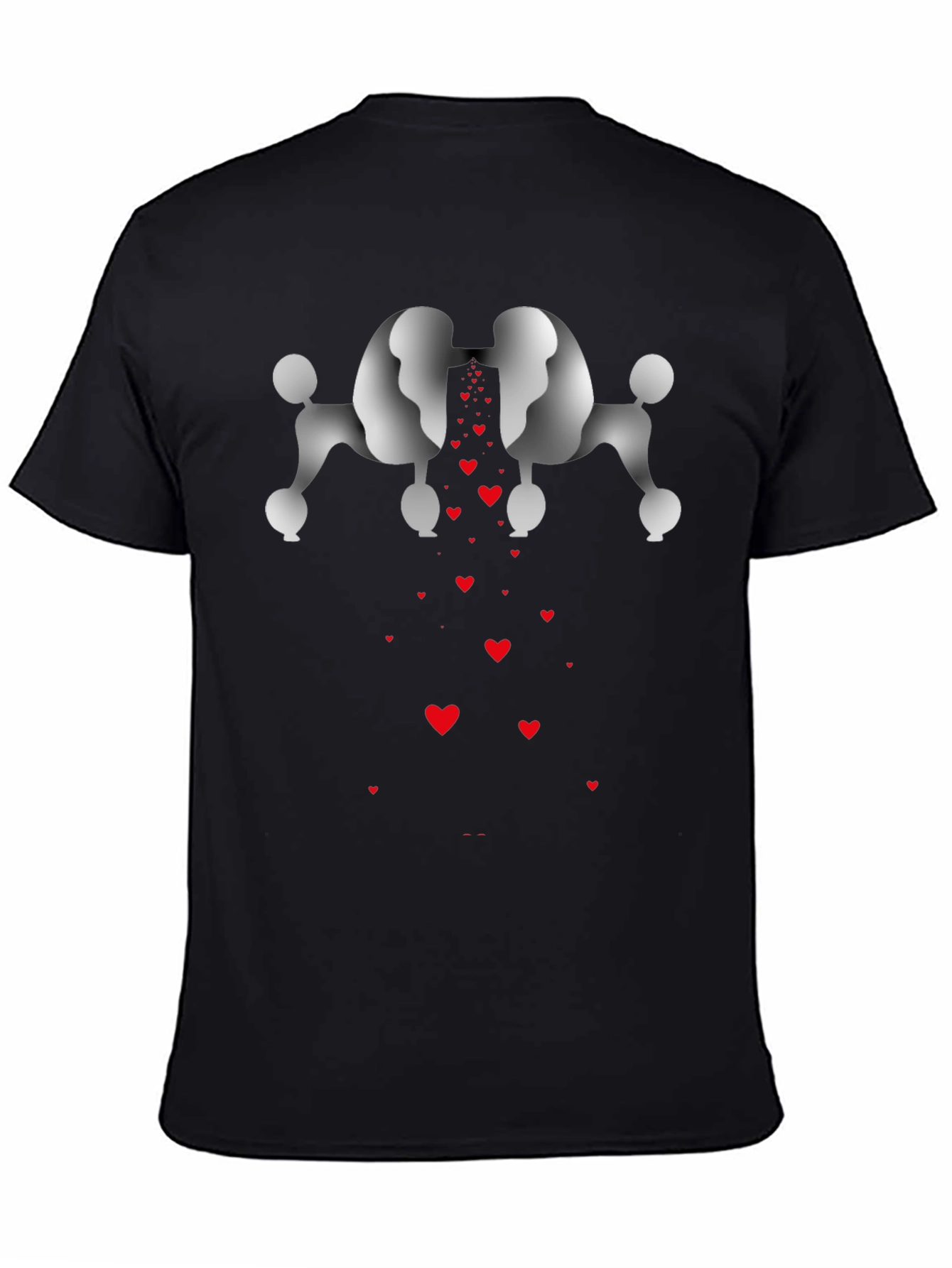 Black Heart Poodle Love T-Shirt - Black view 4