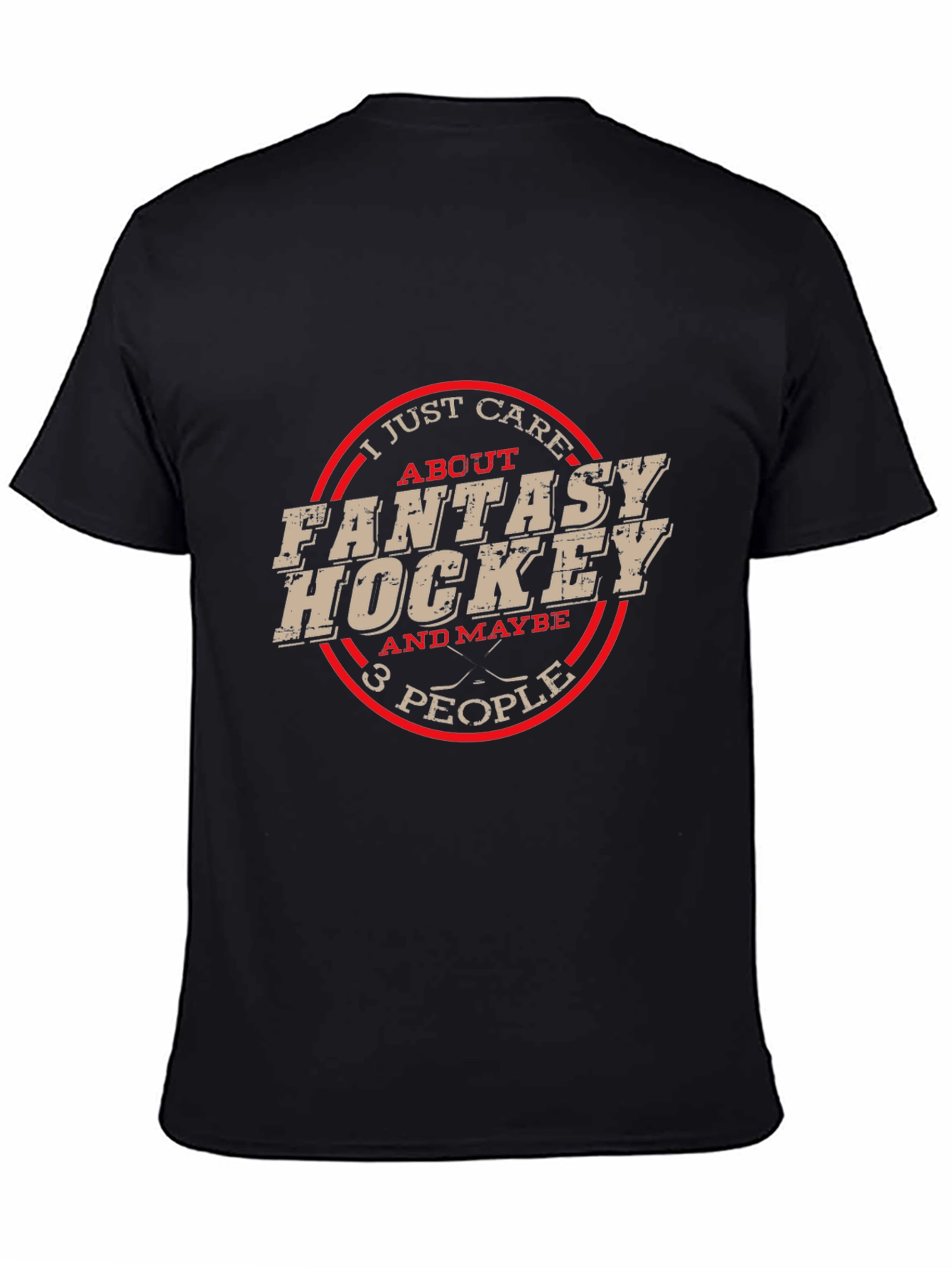 Black Fantasy Hockey T-Shirt - Funny Sports Tee view 4