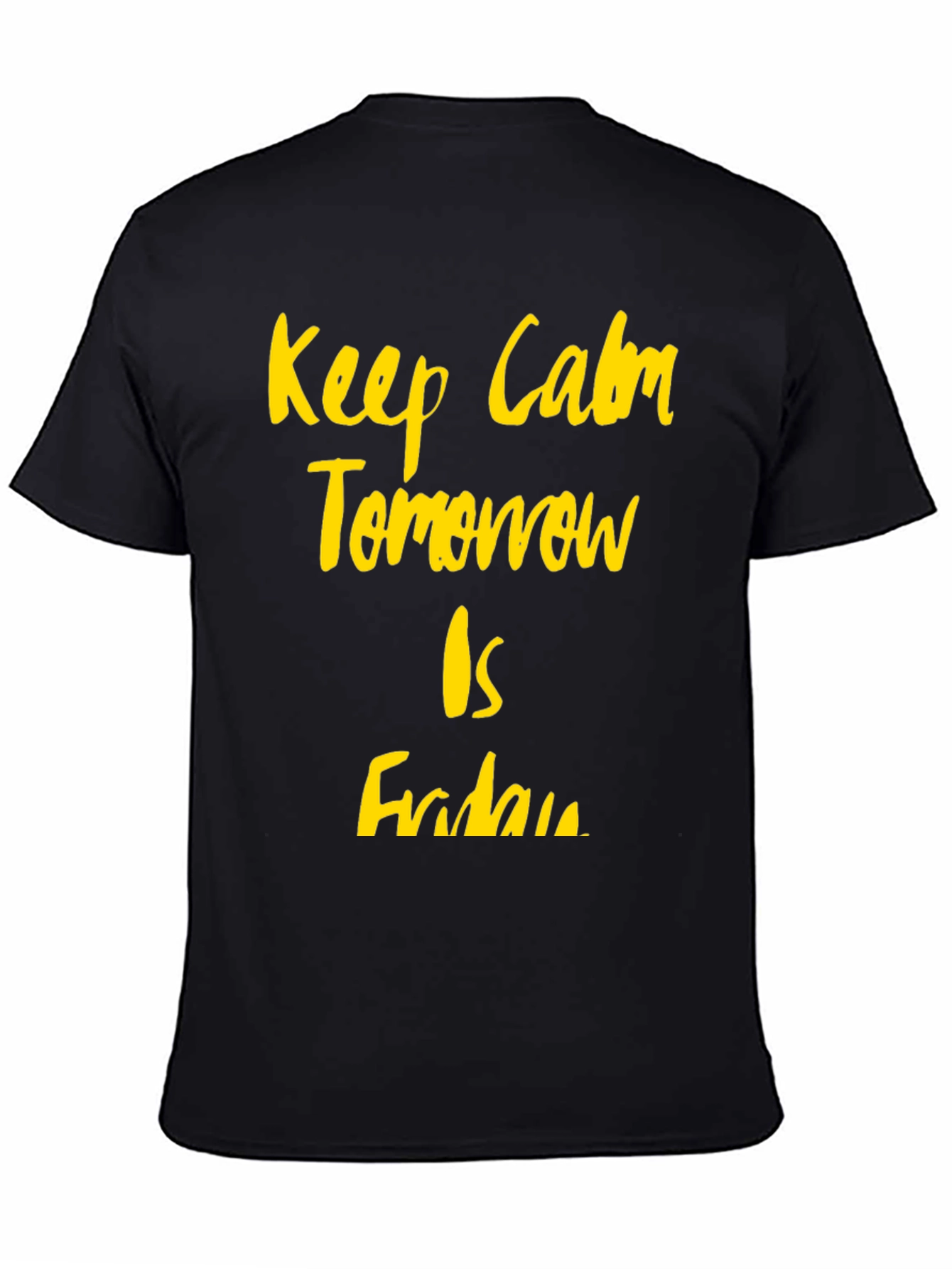 Black Keep Calm It's Almost Friday Graphic Tee view 4