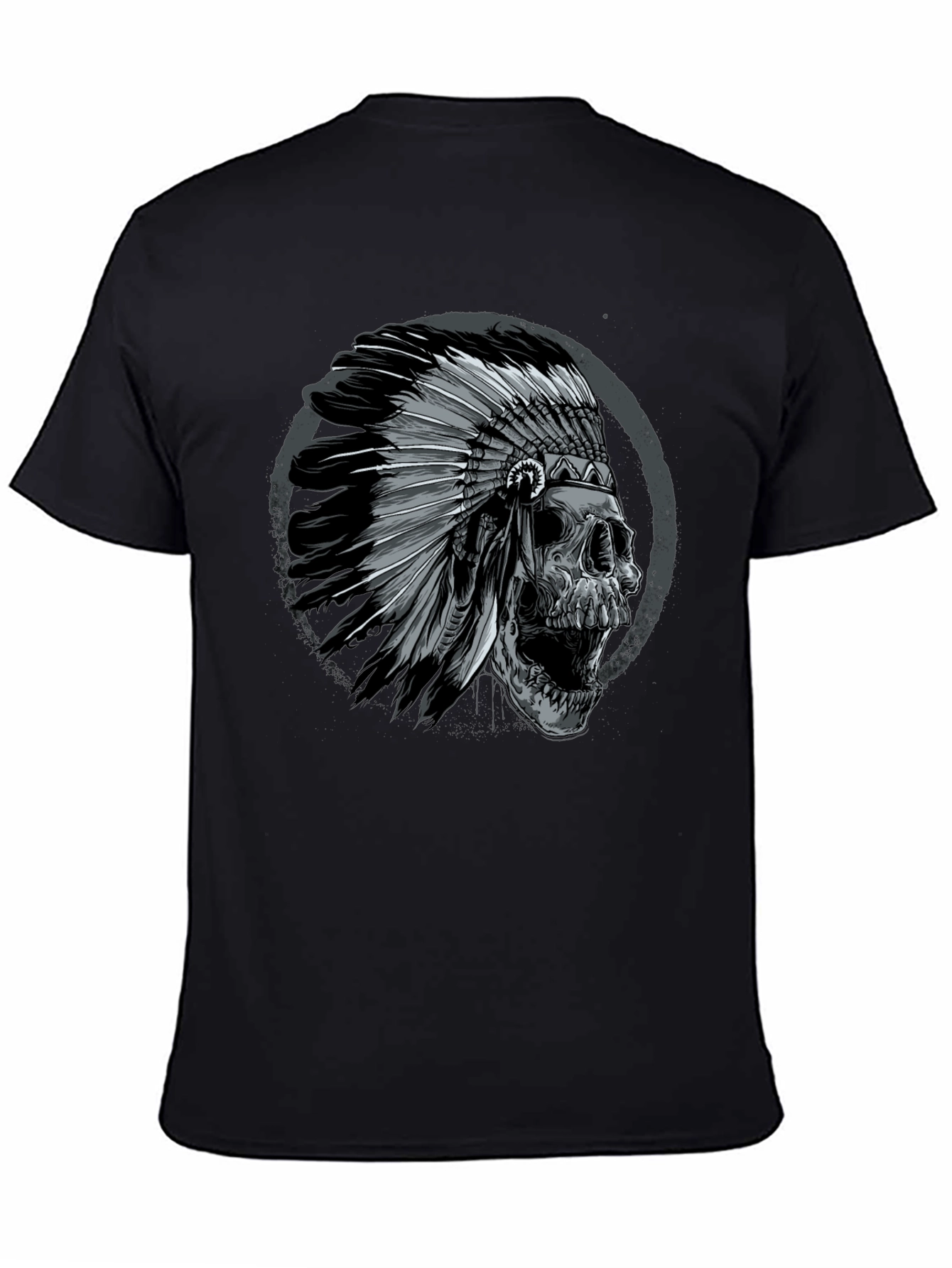 Black Skull Chief T-Shirt - Edgy Graphic Tee for Men view 4