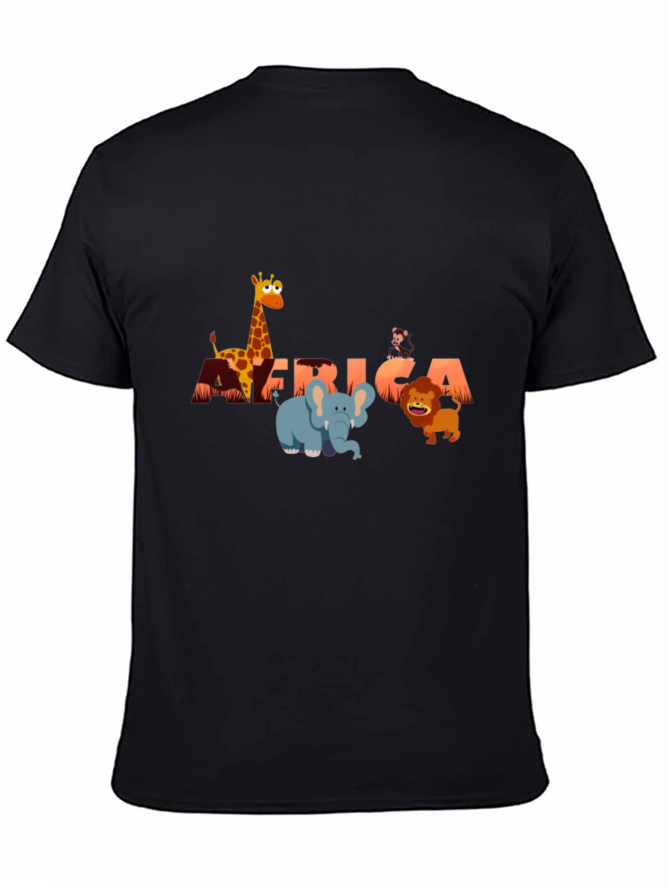Black Africa Animals Graphic Tee - Fun Safari Shirt view 4